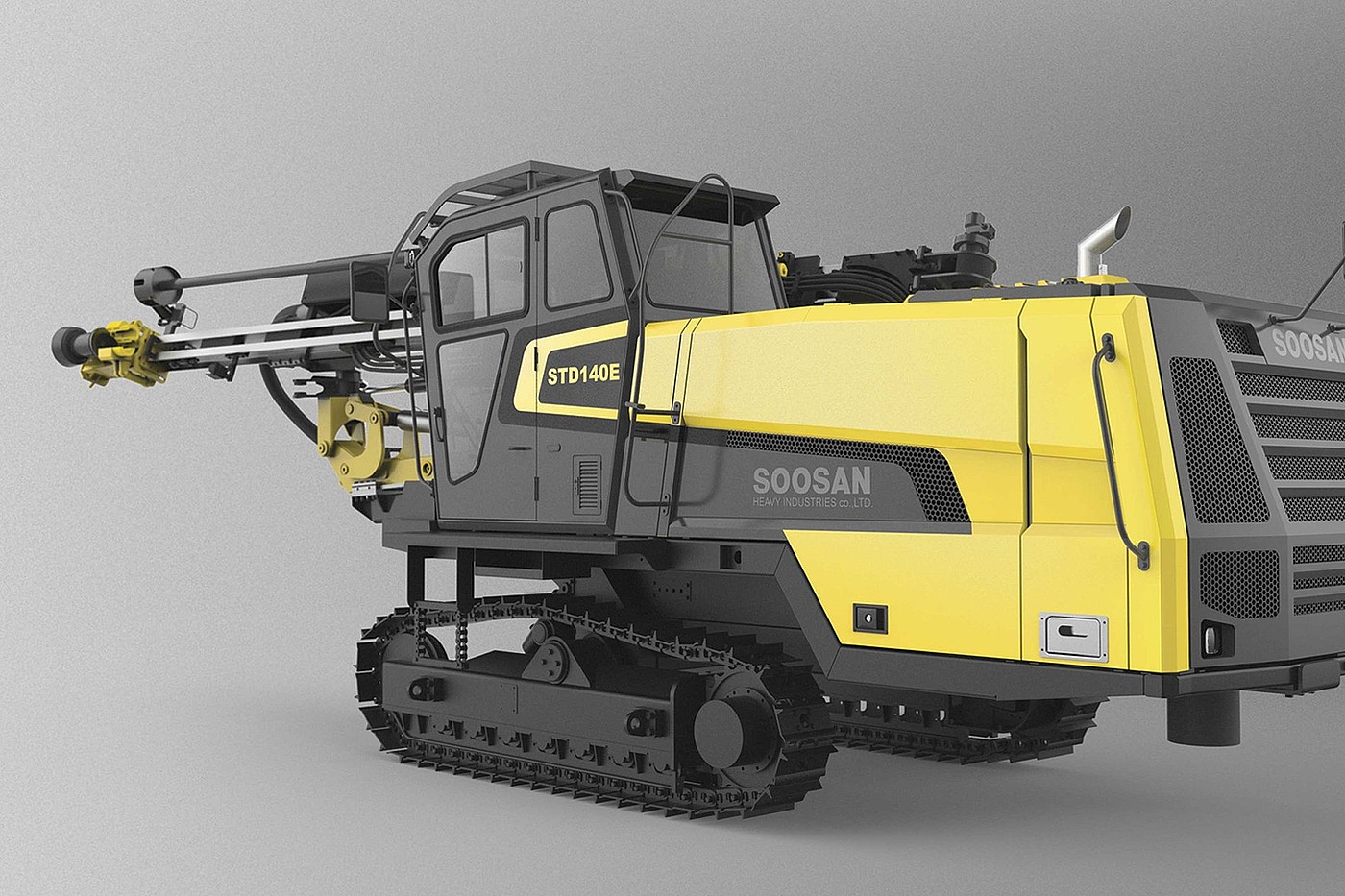 2018 red dot design concept award，Drilling rig，SOOSAN Drill Rig，Ergonomics，Crawler type，