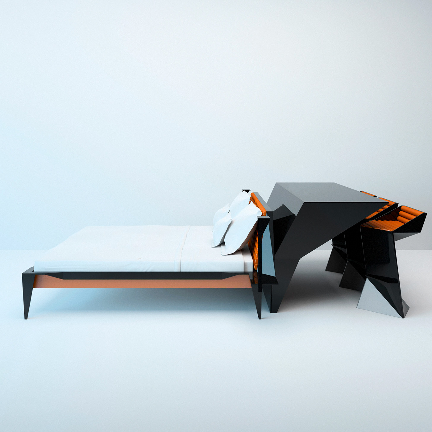 Home furniture，Bed，conceptual design，bedroom，Bedman，Interior design，deformation，