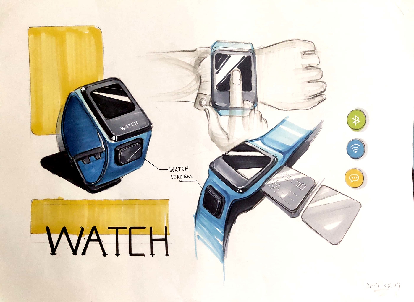 Product hand drawn renderings exercise，