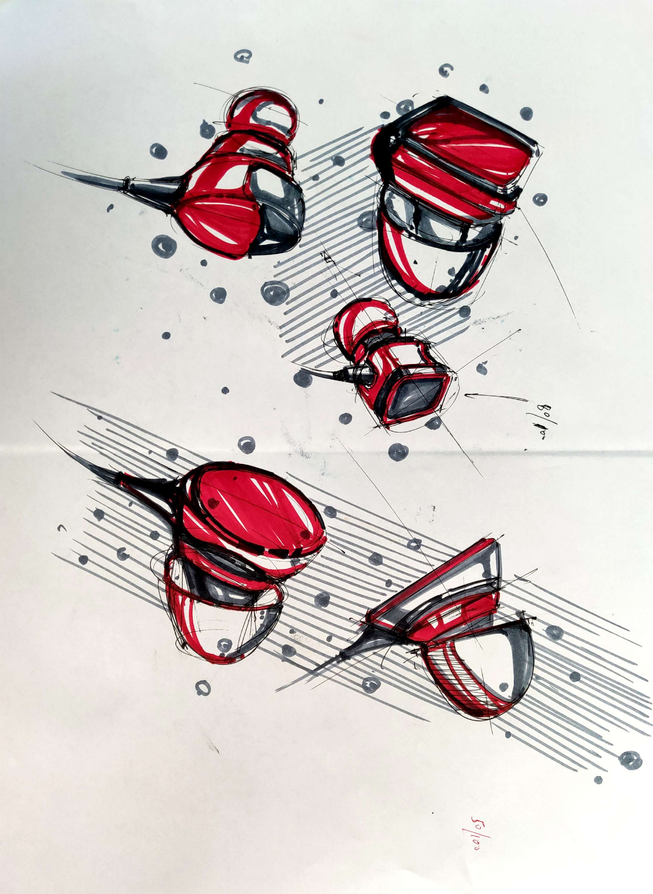 Product hand drawn renderings exercise，