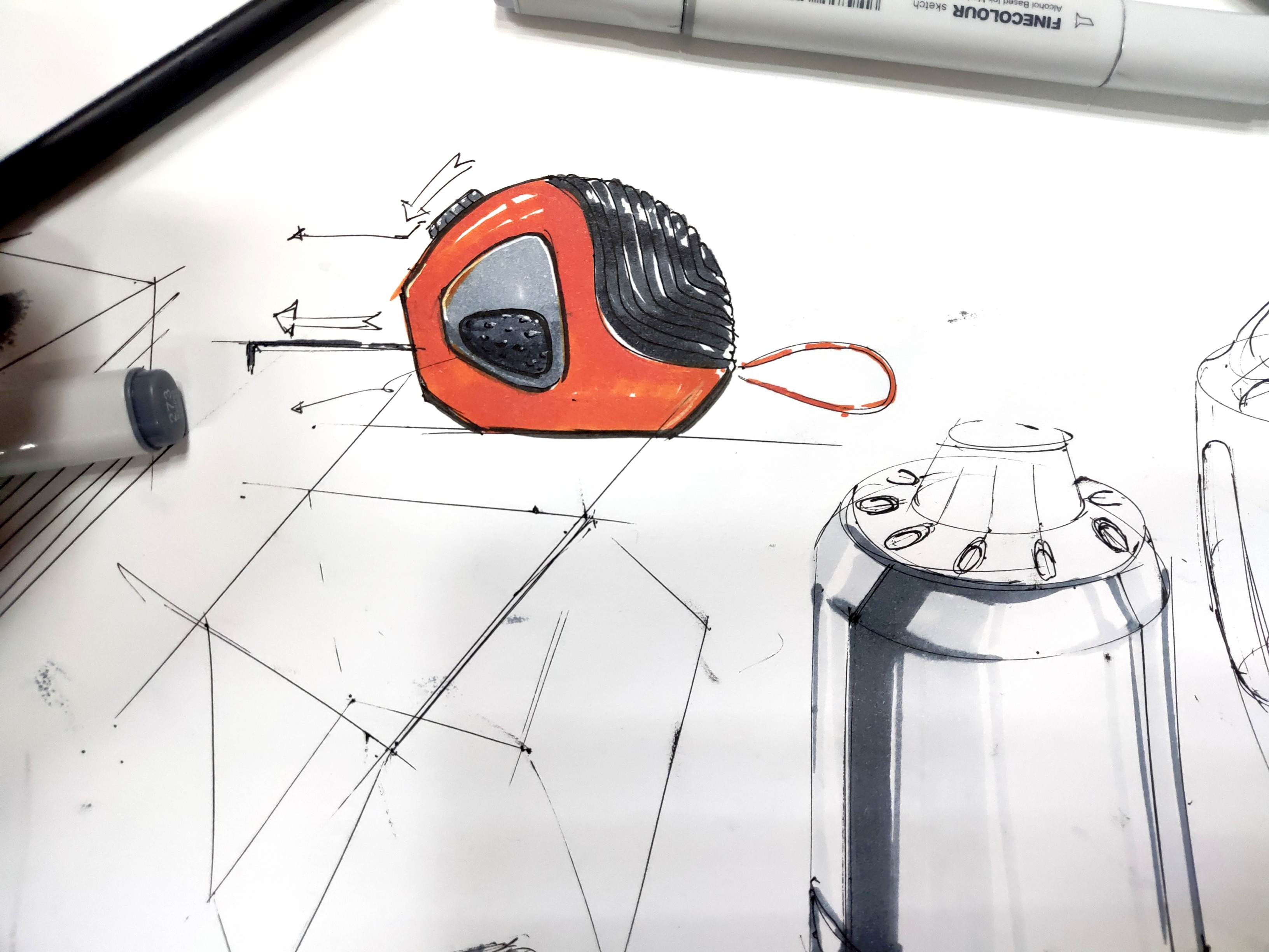 Product hand drawn renderings exercise，