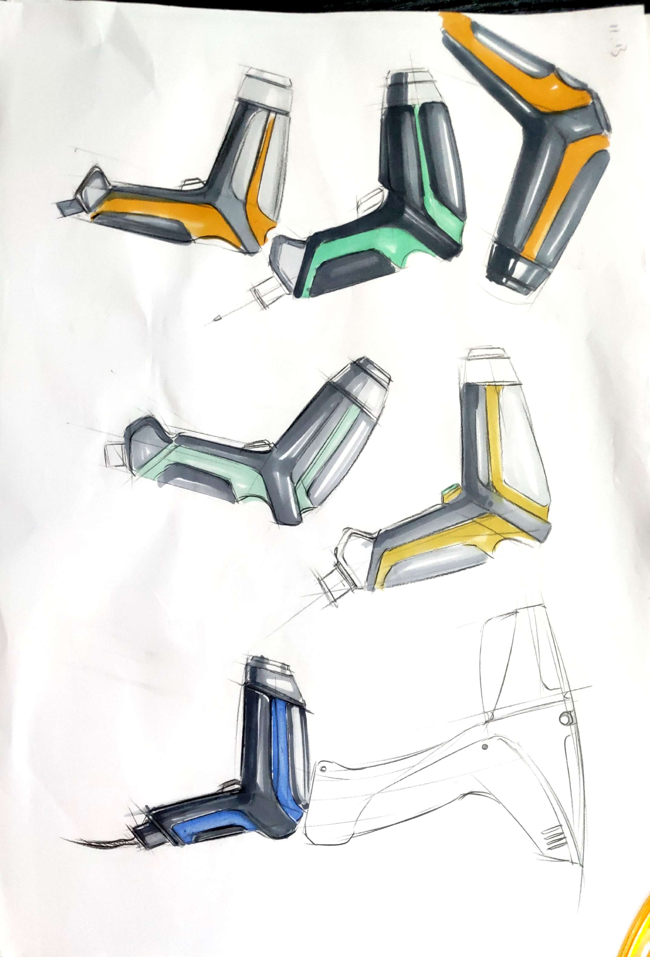 Product hand drawn renderings exercise，