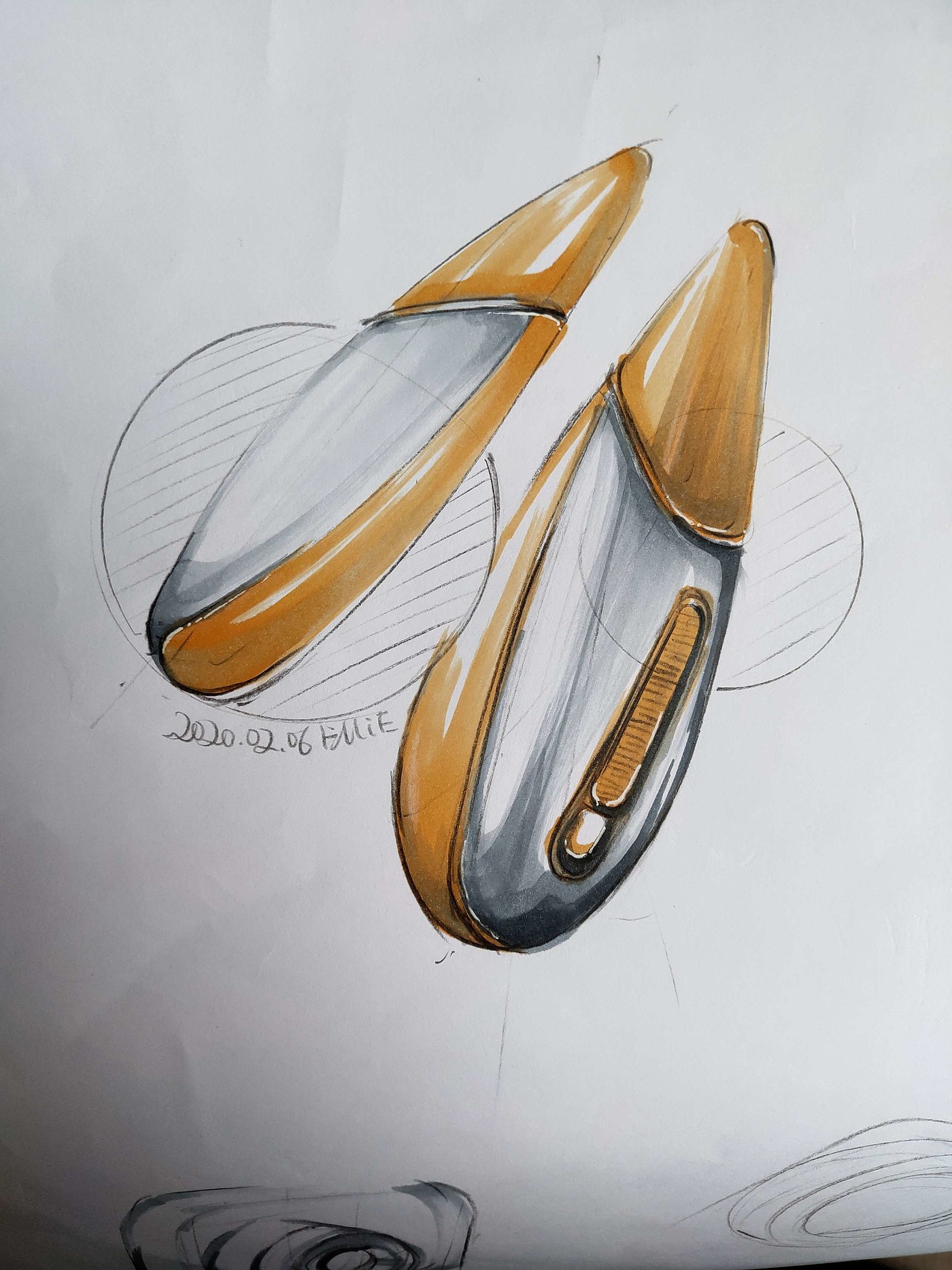 Product hand drawn renderings exercise，