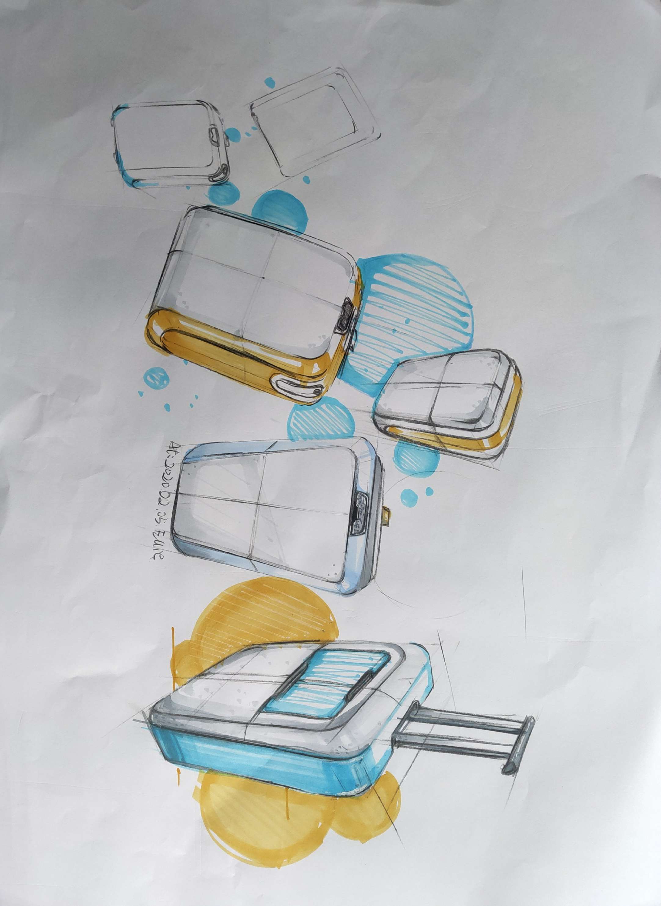 Product hand drawn renderings exercise，