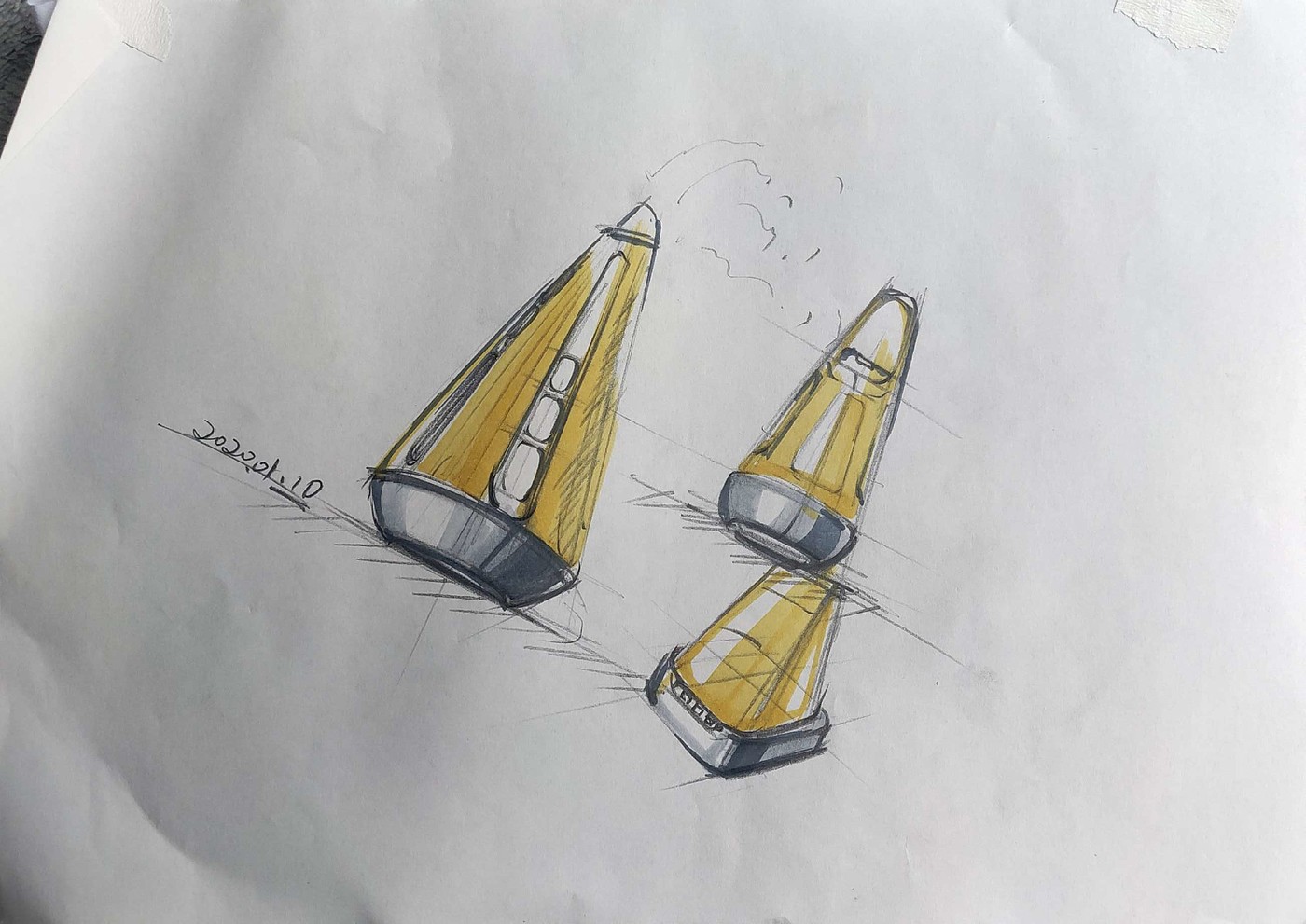 Product hand drawn renderings exercise，