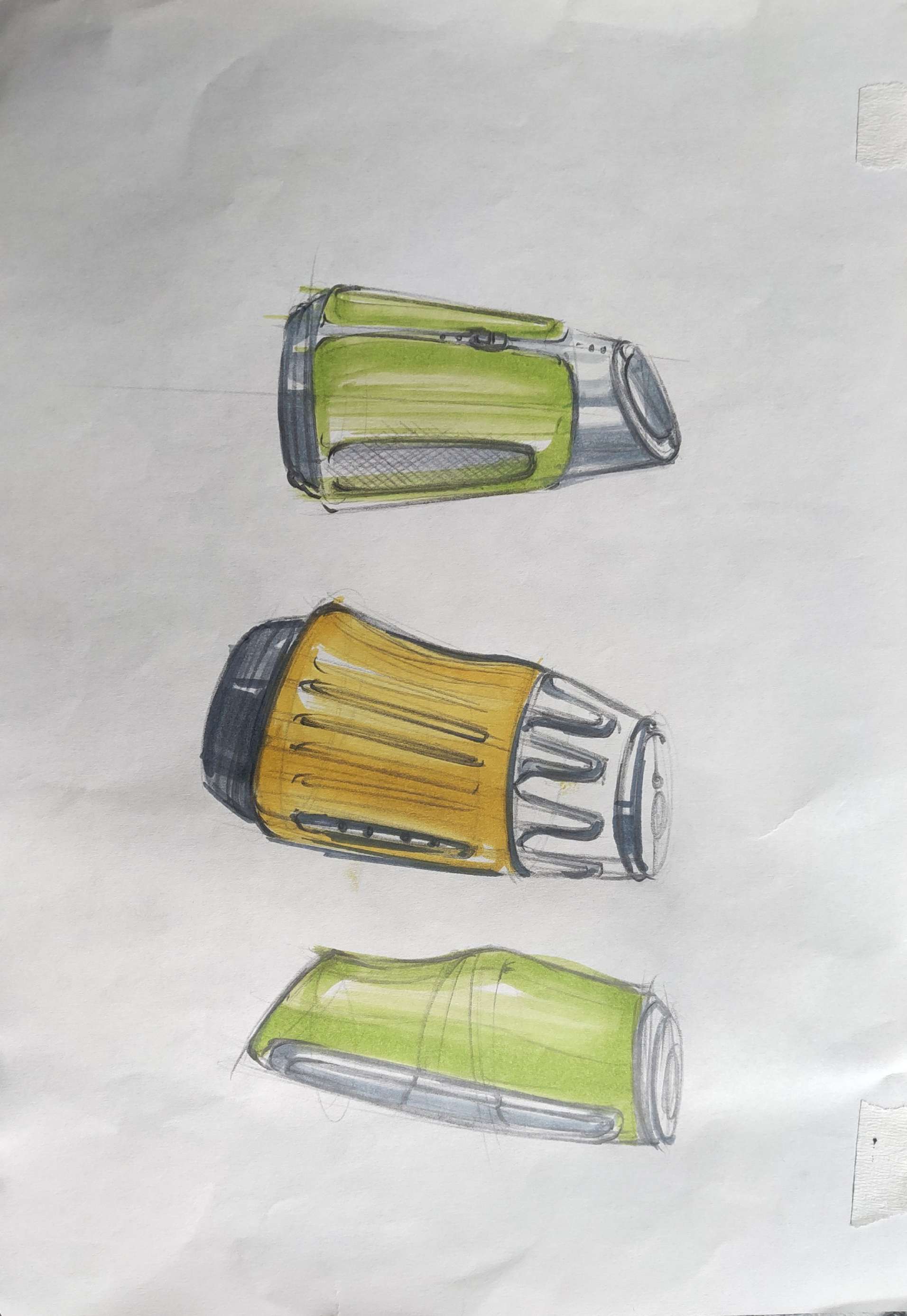 Product hand drawn renderings exercise，