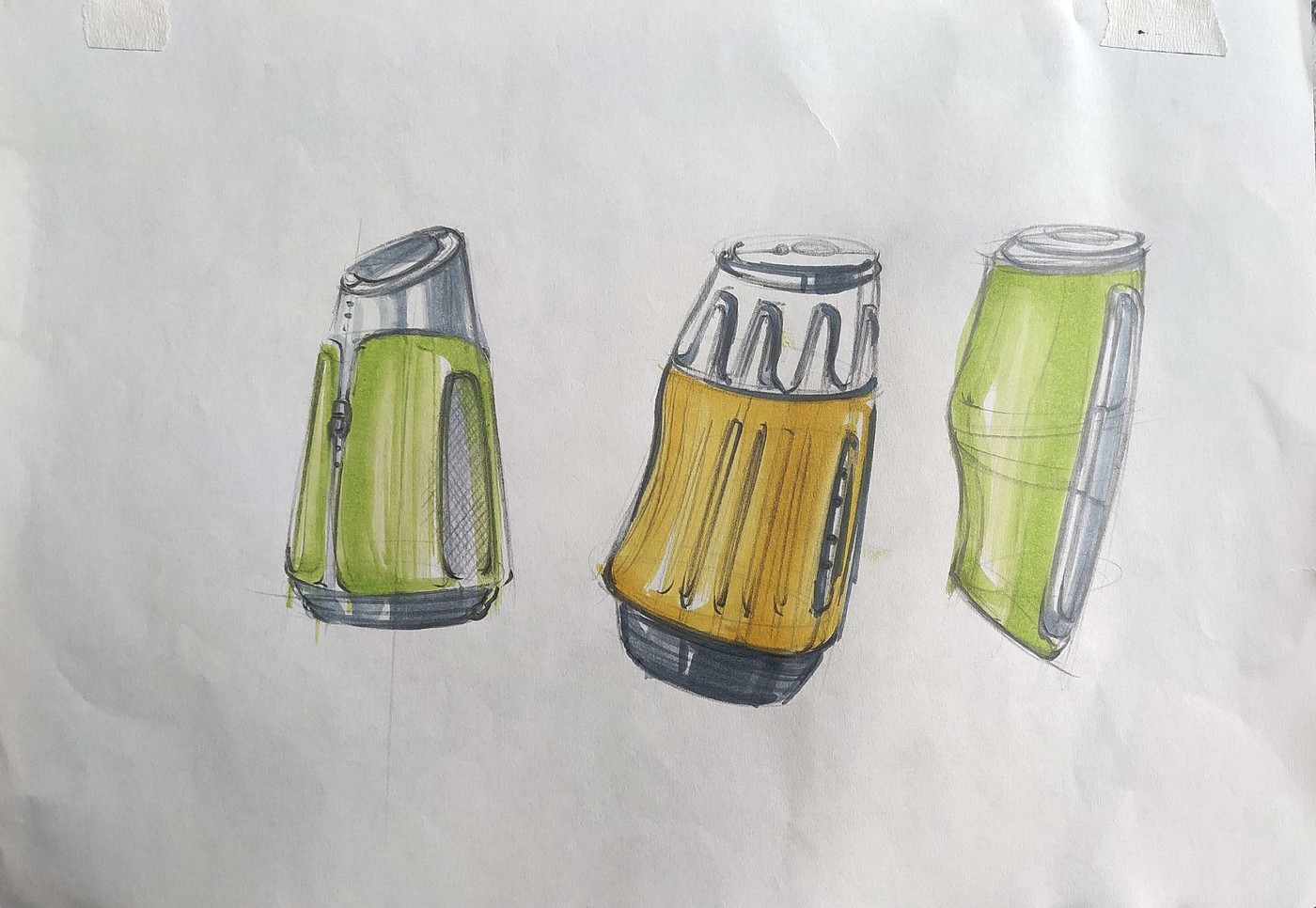 Product hand drawn renderings exercise，