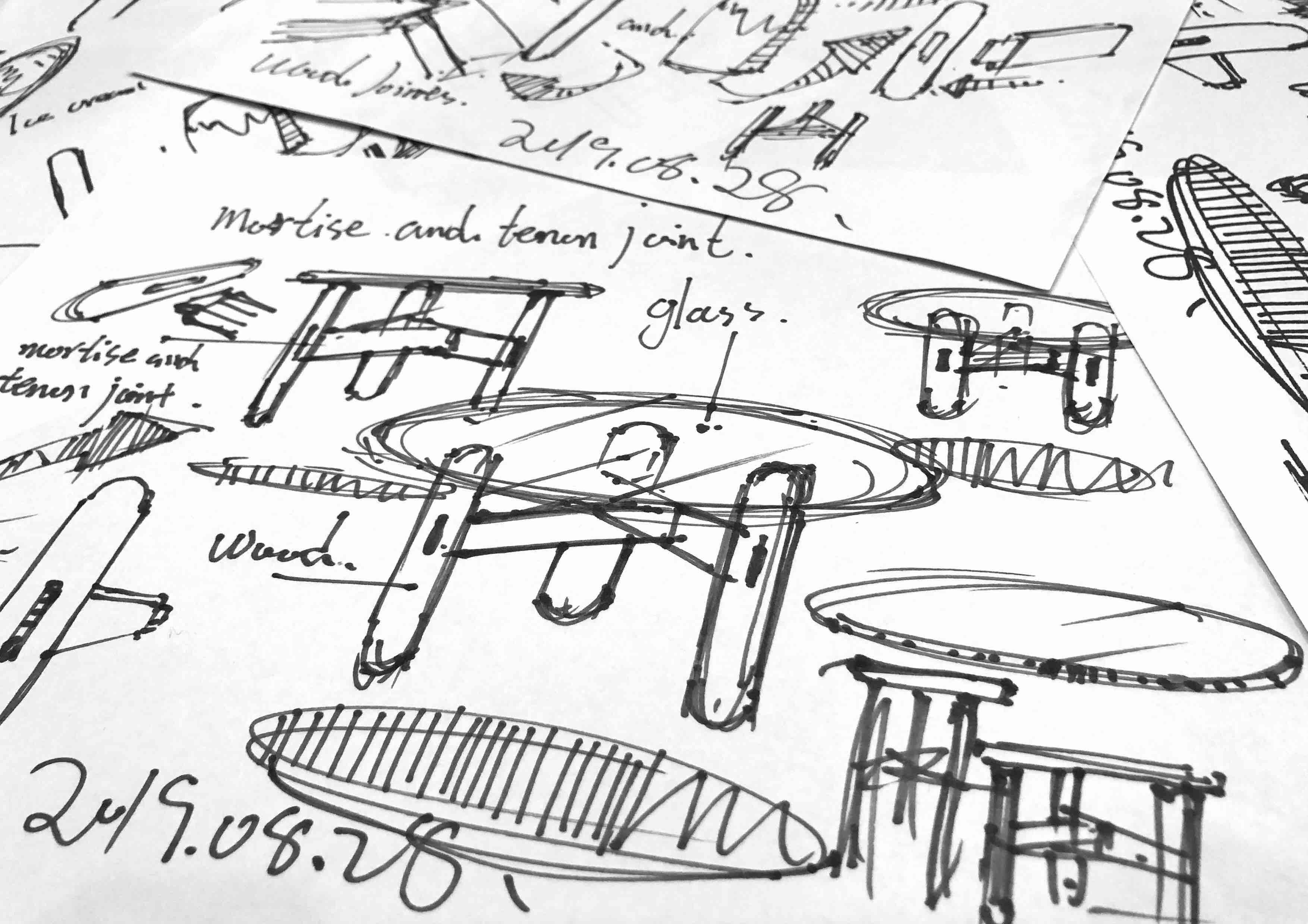 tea table，Mortise and tenon，Bauhaus ，