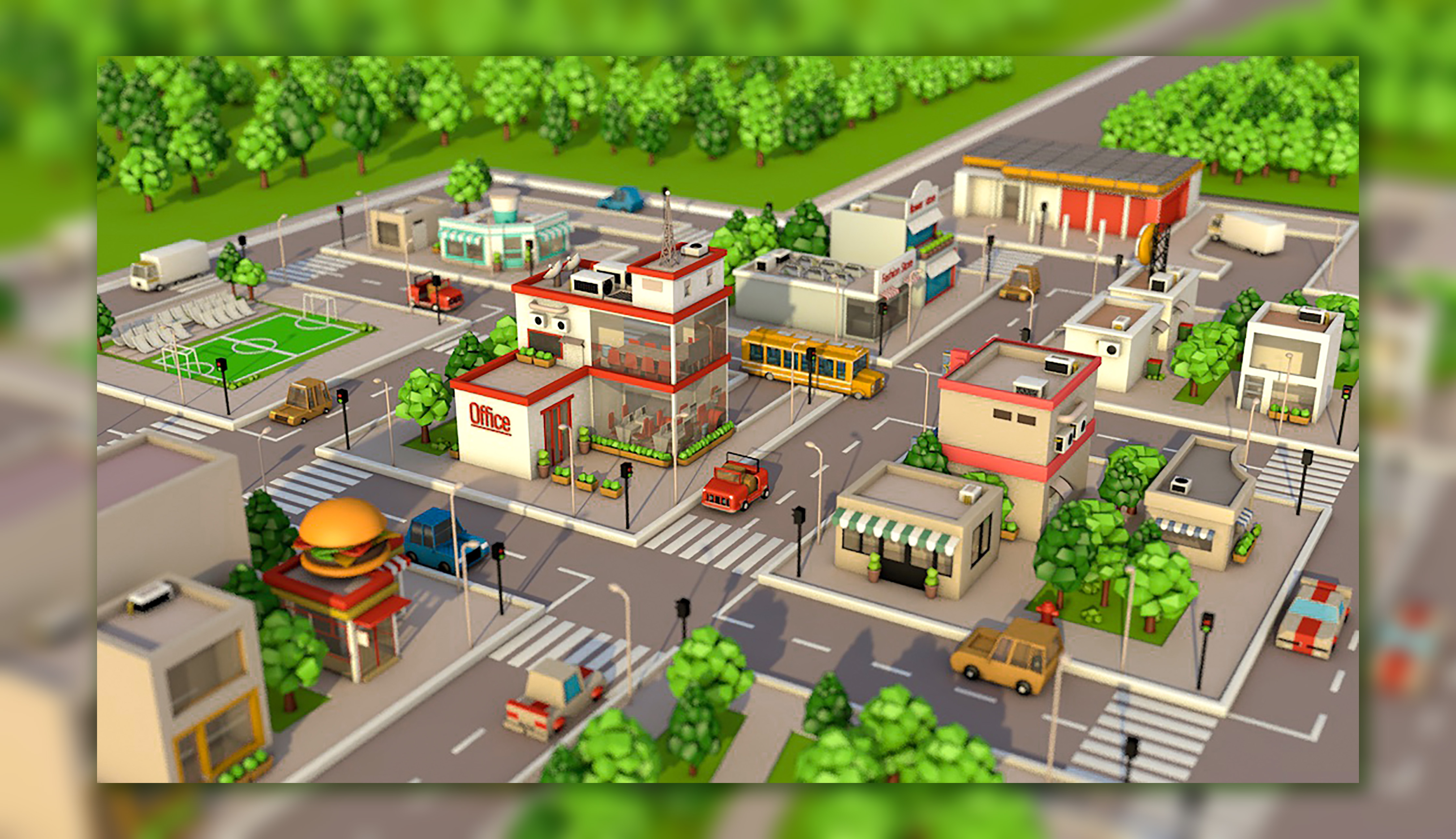 c4d，Cartoon，scene，three-dimensional，