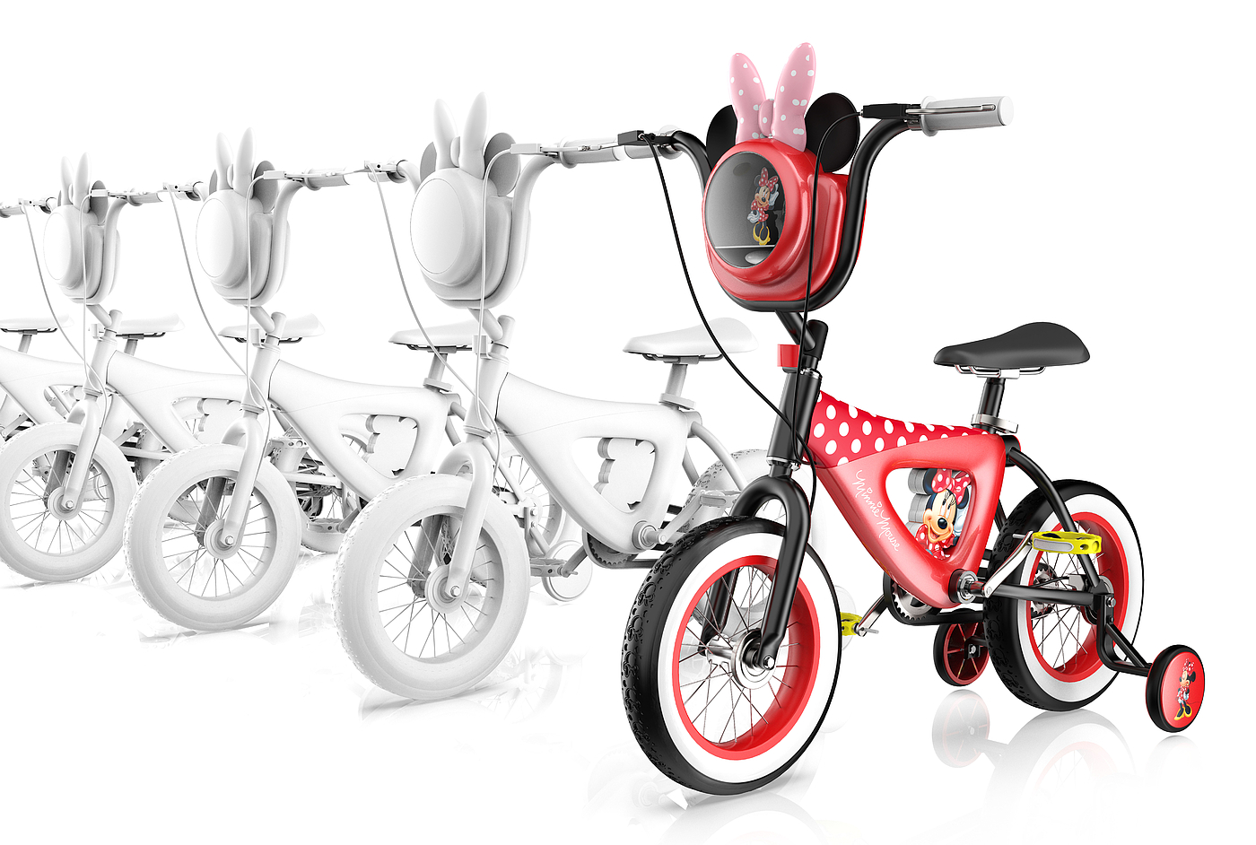 Minnie，Mickey Mouse，Disney，children，Bicycle，Bicycle，Trojan horse，