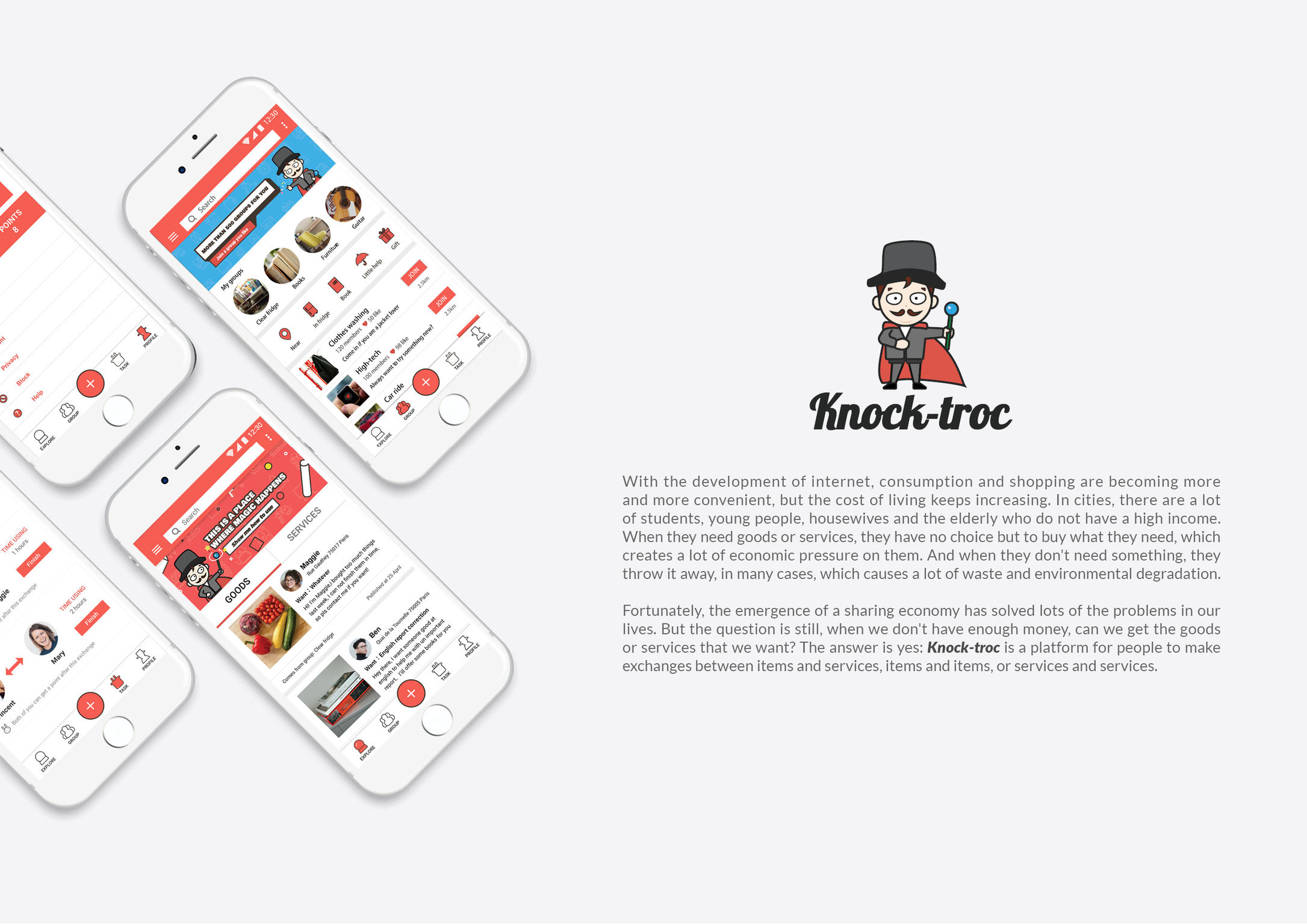 2018 red dot design concept award，Knock-Troc，Social platform，