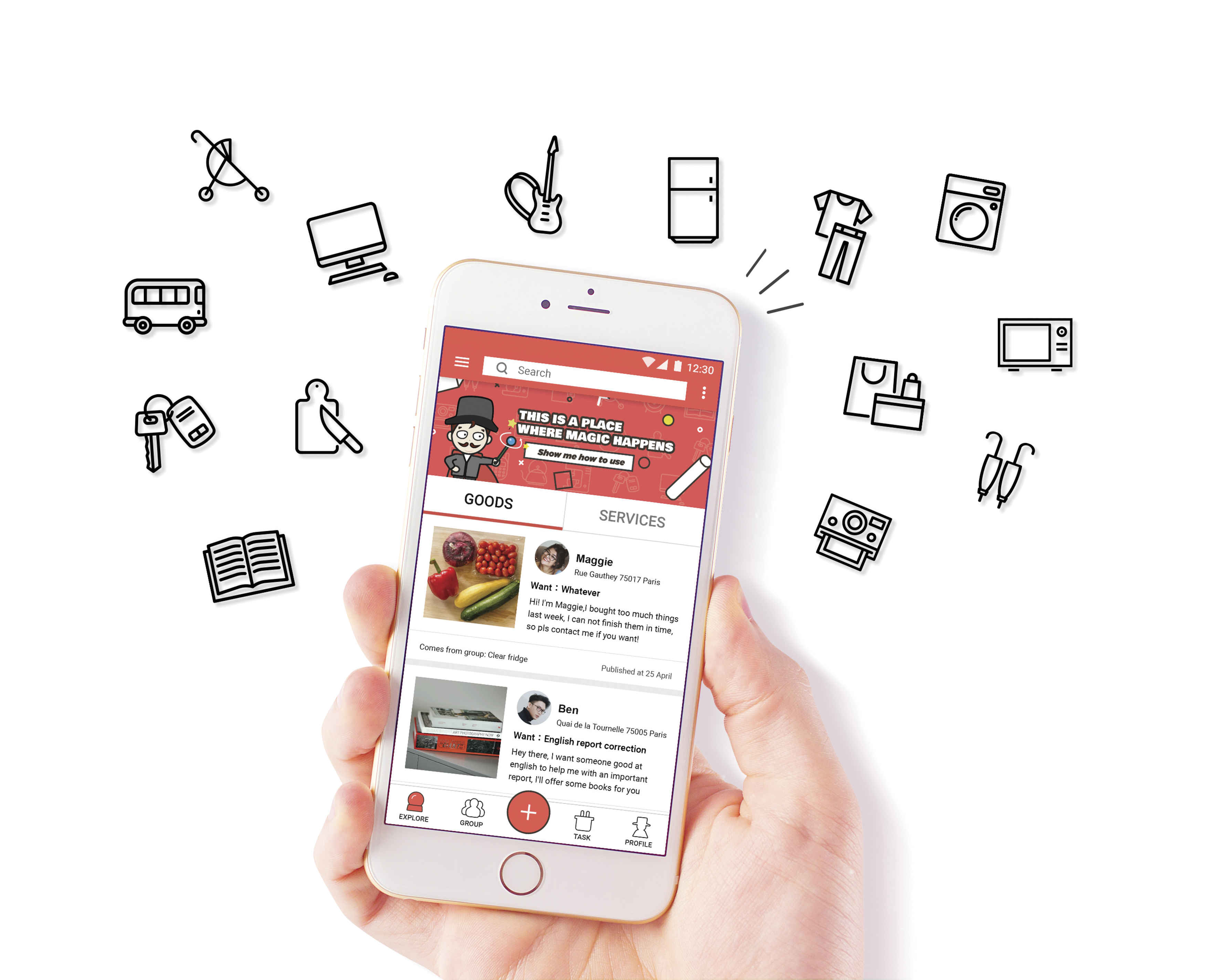 2018 red dot design concept award，Knock-Troc，Social platform，