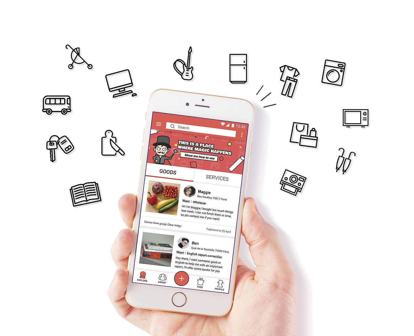 2018 red dot design concept award，Knock-Troc，Social platform，