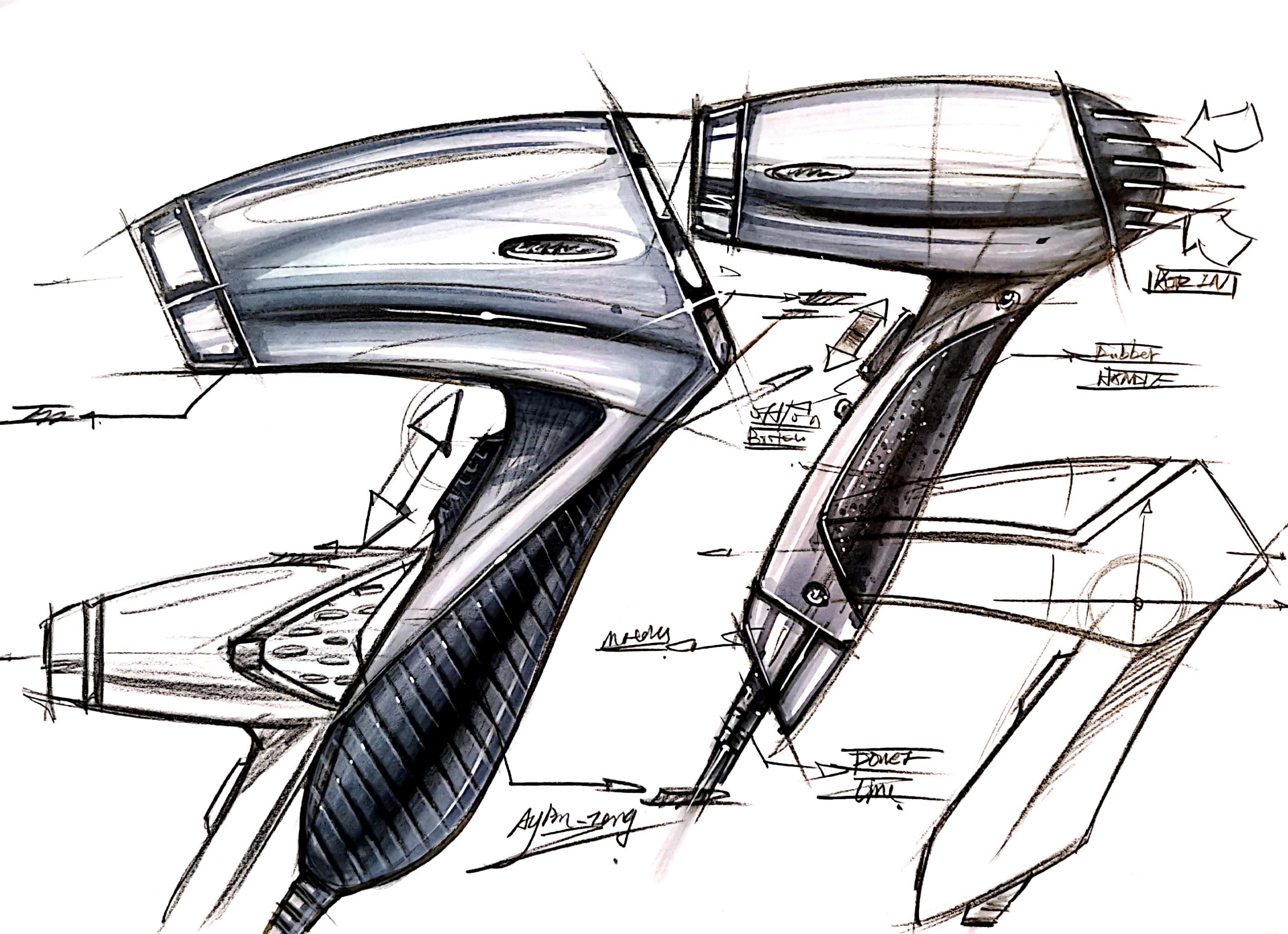 Hand drawn industrial product design，Postgraduate entrance examination for industrial product design，Designer's hand-painted book，Product design sketch，Pursue dream Jiangnan Design Postgraduate Entrance Examination，