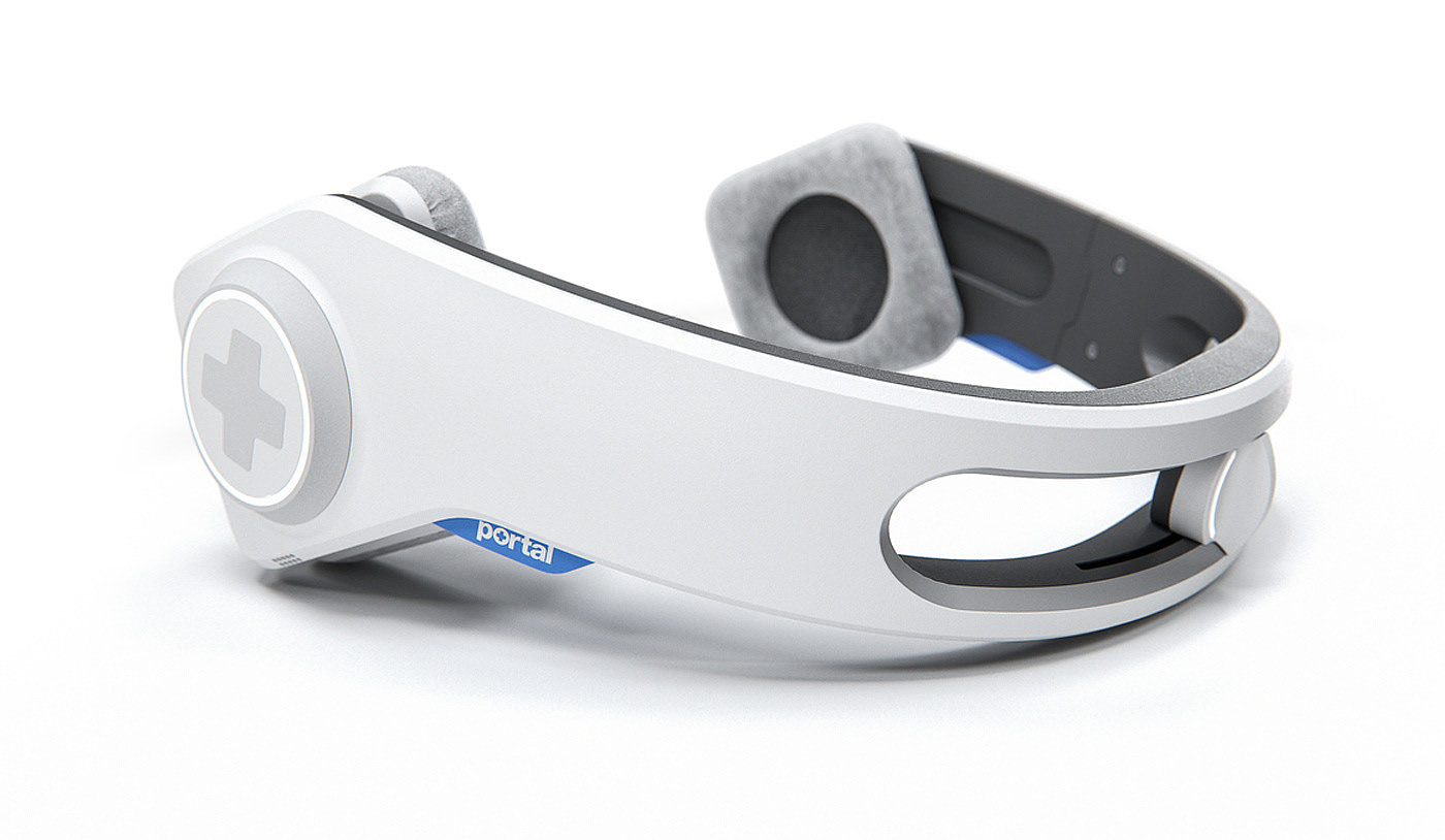 2018 red dot design concept award，Telemedicine Headset，Medical earphone，long-range，intelligence，white，Portal，household，