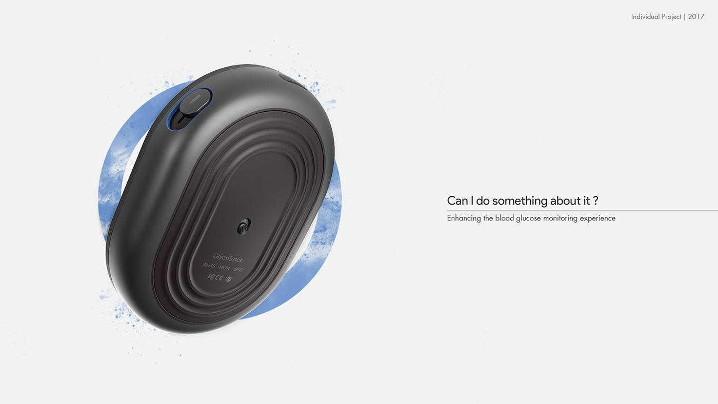 GlycoTrack，A blood glucose meter，black，