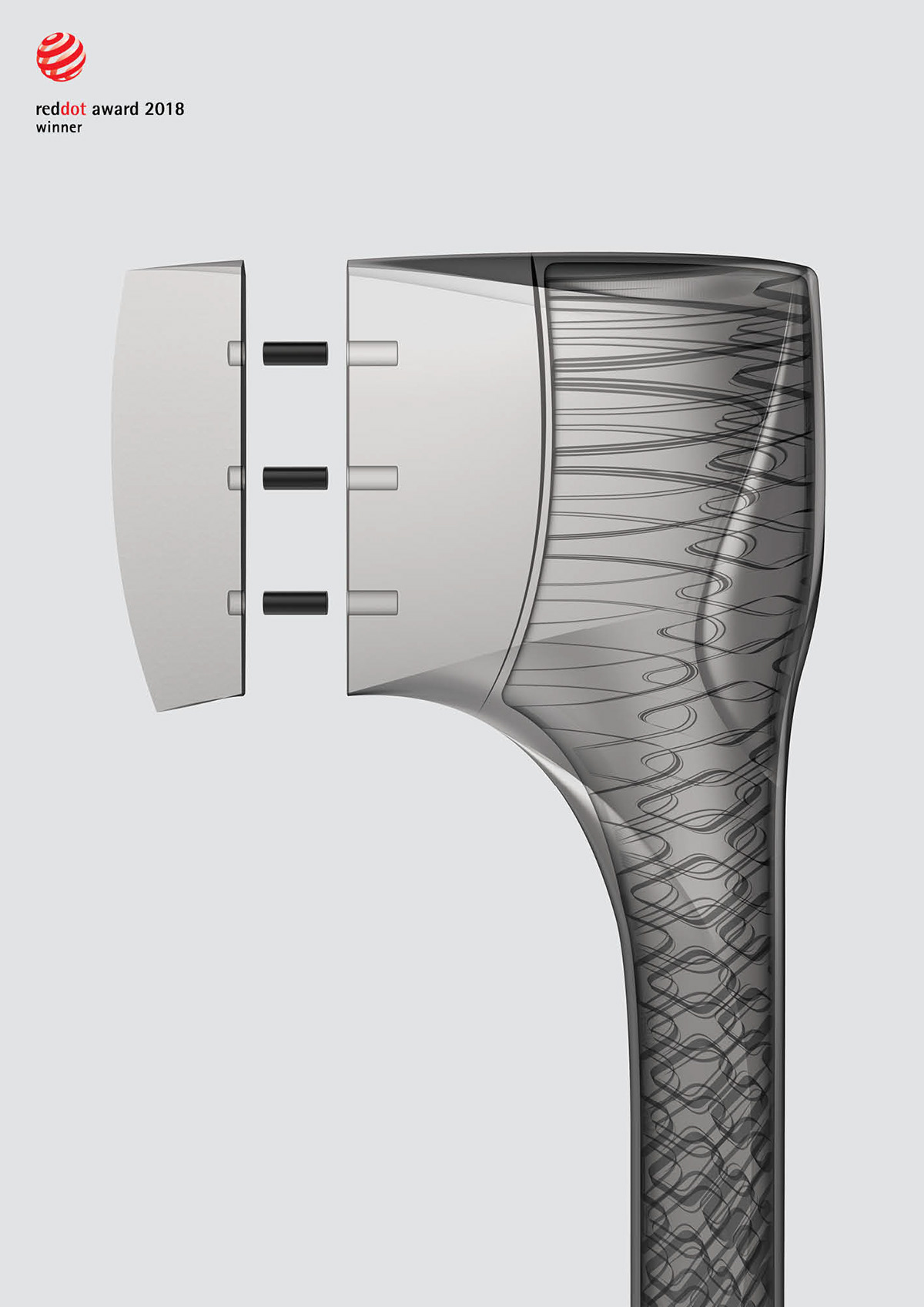 2018 red dot design concept award，Forseti Axe，axe，Metal，