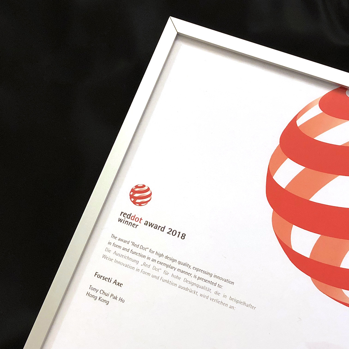 2018 red dot design concept award，Forseti Axe，axe，Metal，