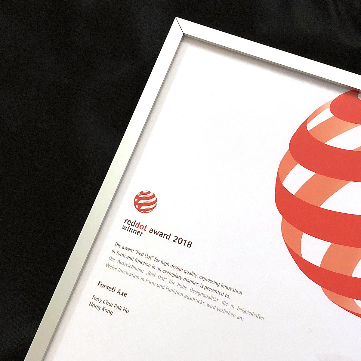 2018 red dot design concept award，Forseti Axe，axe，Metal，