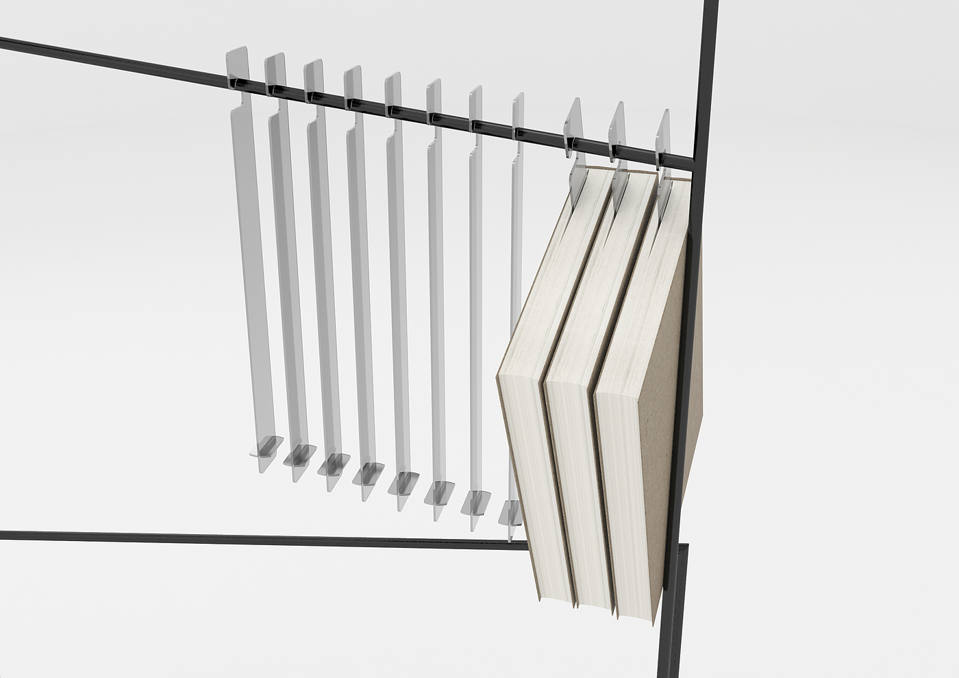 2018 red dot design concept award，Bookmarks Rack，Bookmark rack，bookmark，bookshelf，