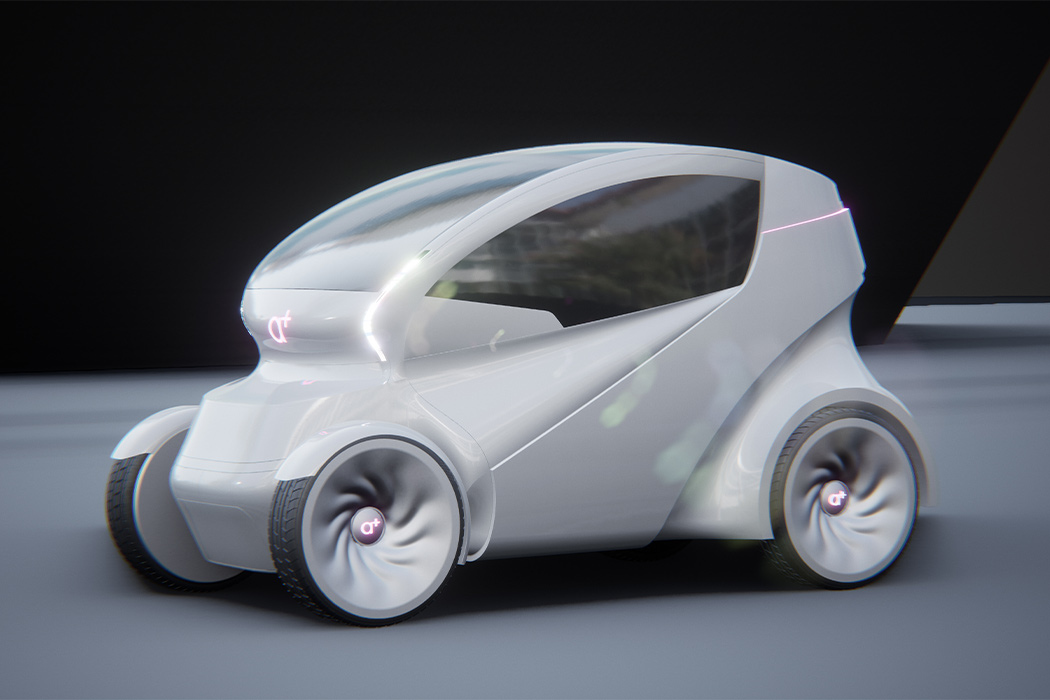 Two seater car，two-seater，Electric vehicle，Hand drawn sketch，Model rendering，