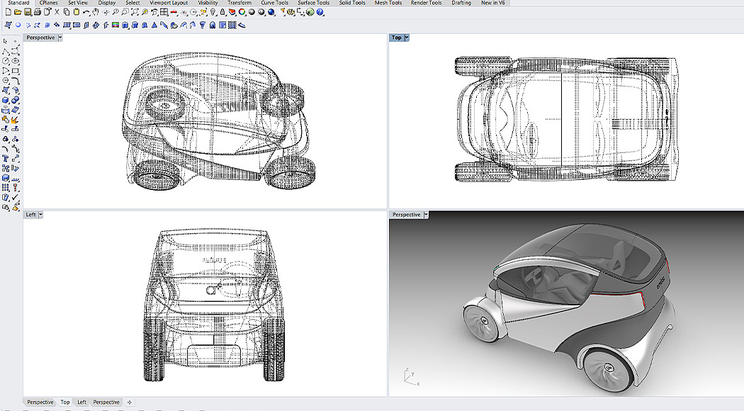 双座车，two-seater，电动车，手绘草图，模型渲染，