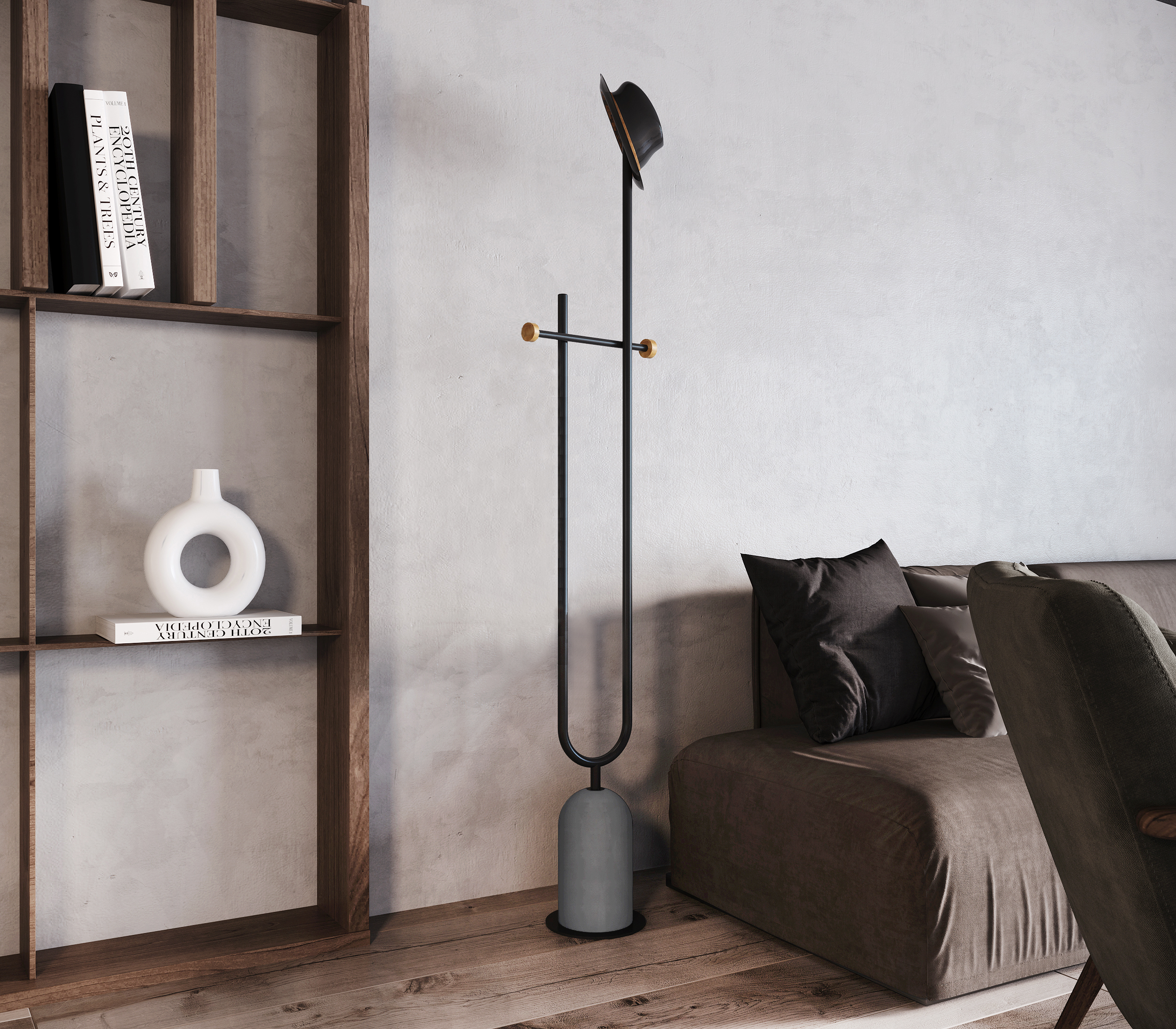 Several degrees of gray，Nordic coat hanger，Fair faced concrete design，