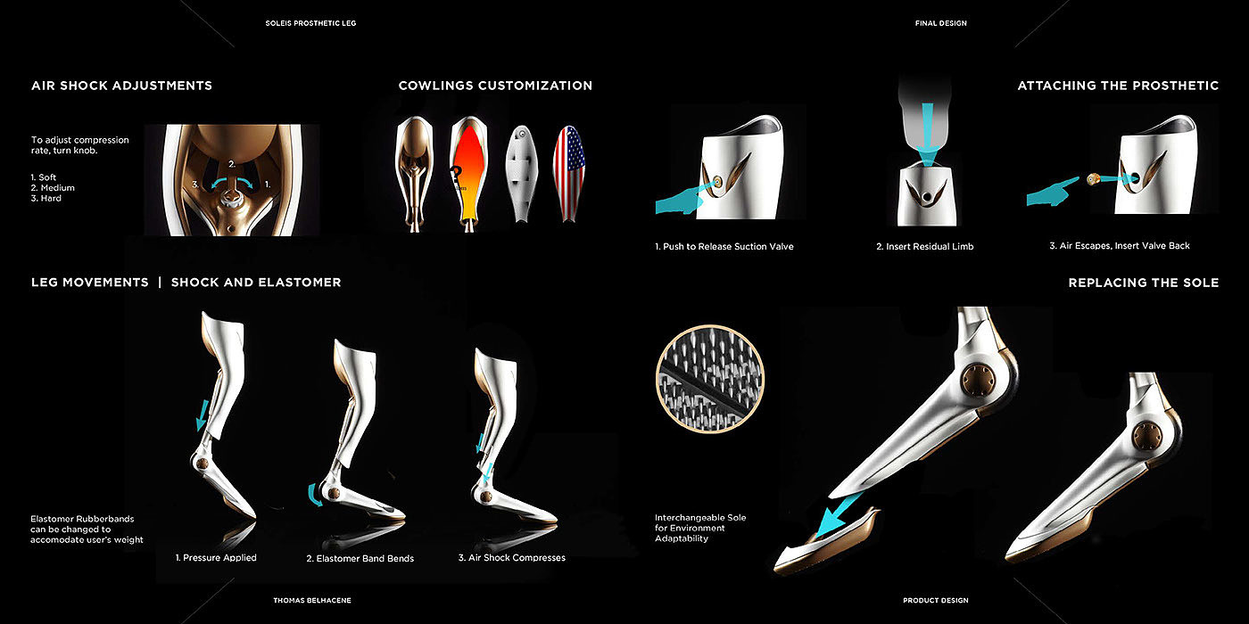 假肢设计，产品设计，工业设计，关爱残疾人士，手绘设计稿，