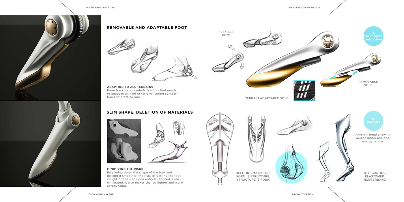 Prosthetic design，product design，industrial design，Caring for the disabled，Hand drawn design draft，