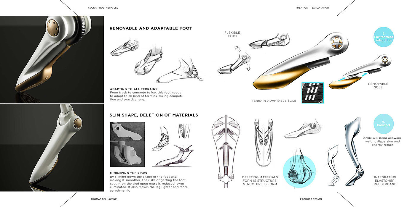 假肢设计，产品设计，工业设计，关爱残疾人士，手绘设计稿，