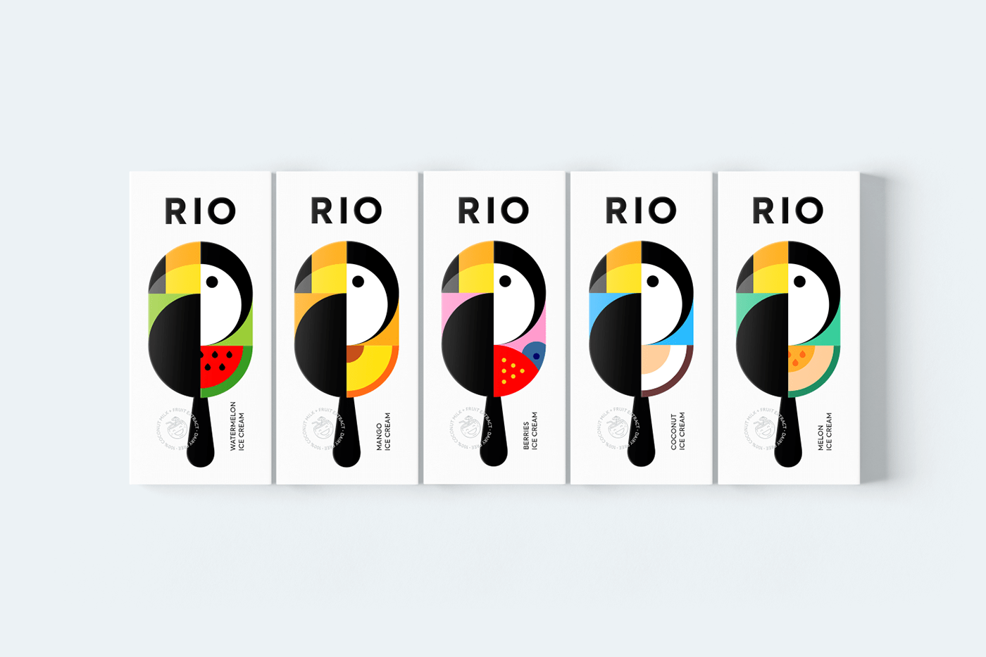 Rio ice cream，RIO ICE CREAM，Rio de Janeiro，packing，Toucan，