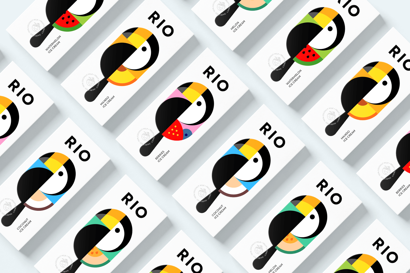 Rio ice cream，RIO ICE CREAM，Rio de Janeiro，packing，Toucan，