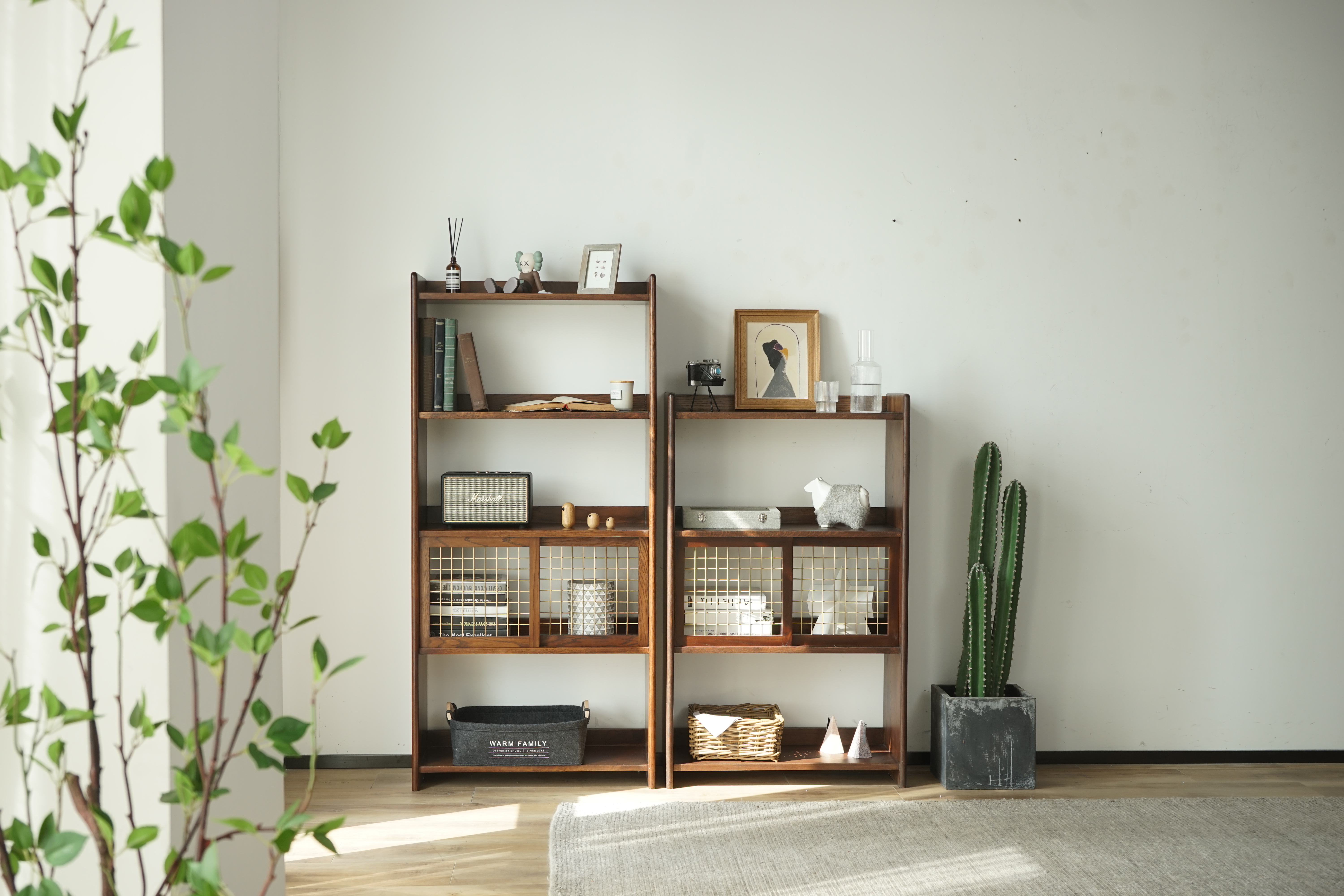 bookshelf，brass，Walnut，Living room furniture，Study，Study furniture ，