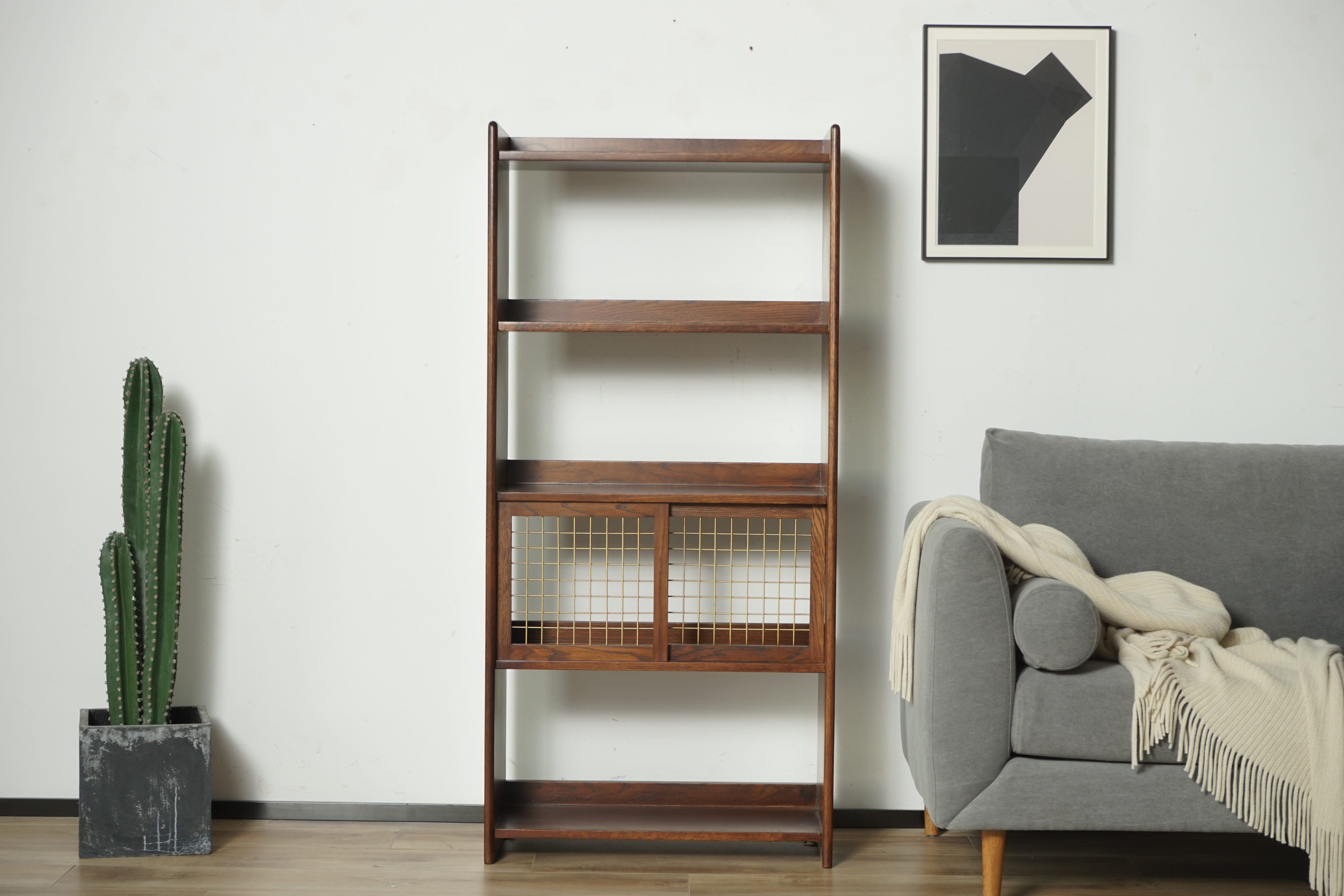 bookshelf，brass，Walnut，Living room furniture，Study，Study furniture ，