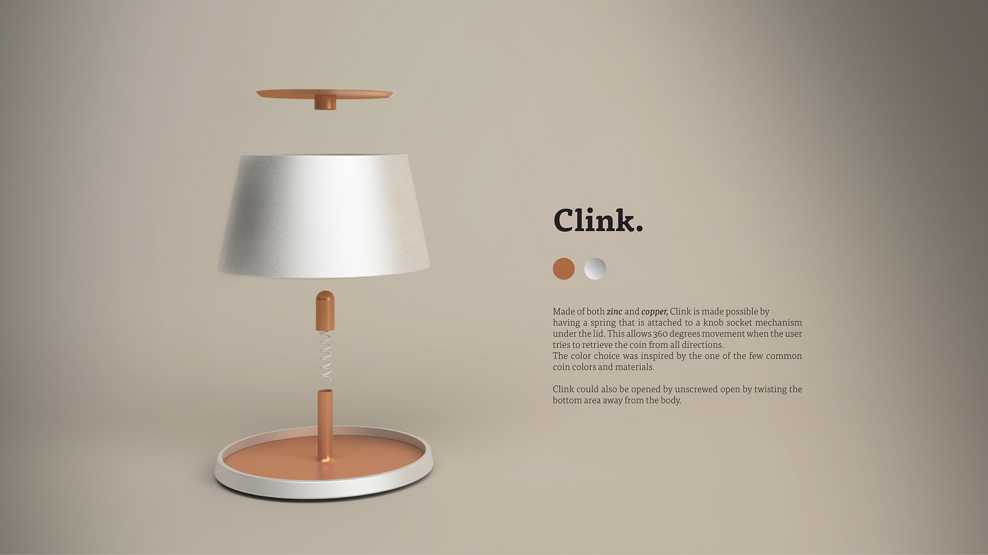 Brandon Yeo Yiliang，Clink - A，white，Money storage box，Coin，