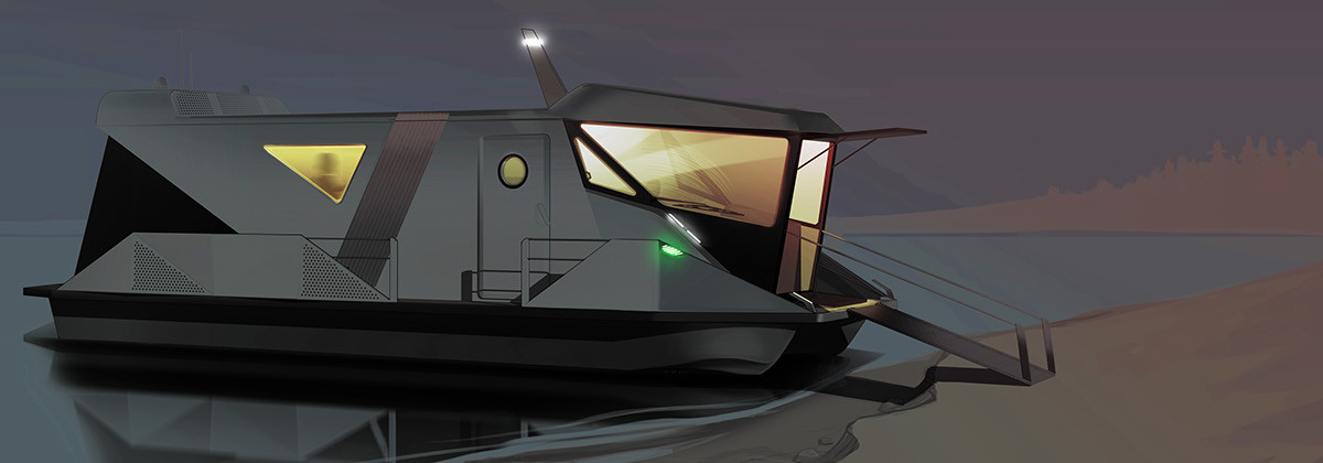 product design，industrial design，a ship，vehicle，water，