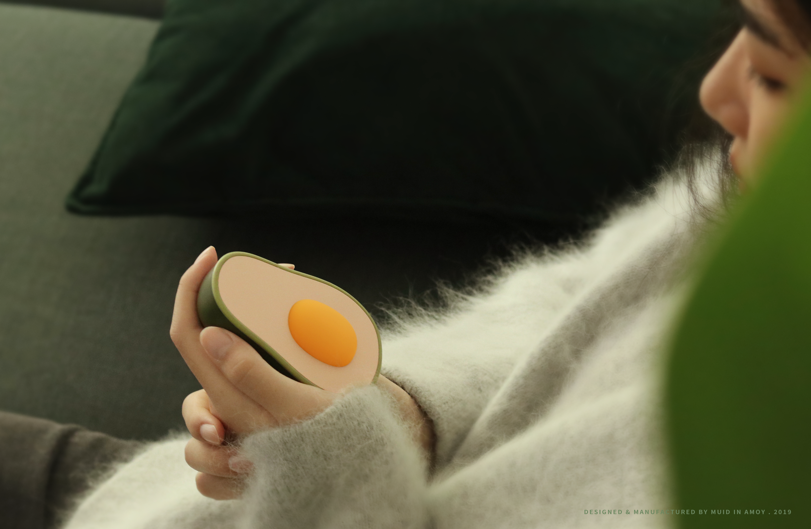 product design，industrial design，avocado，Hand warmer，original，MUID，