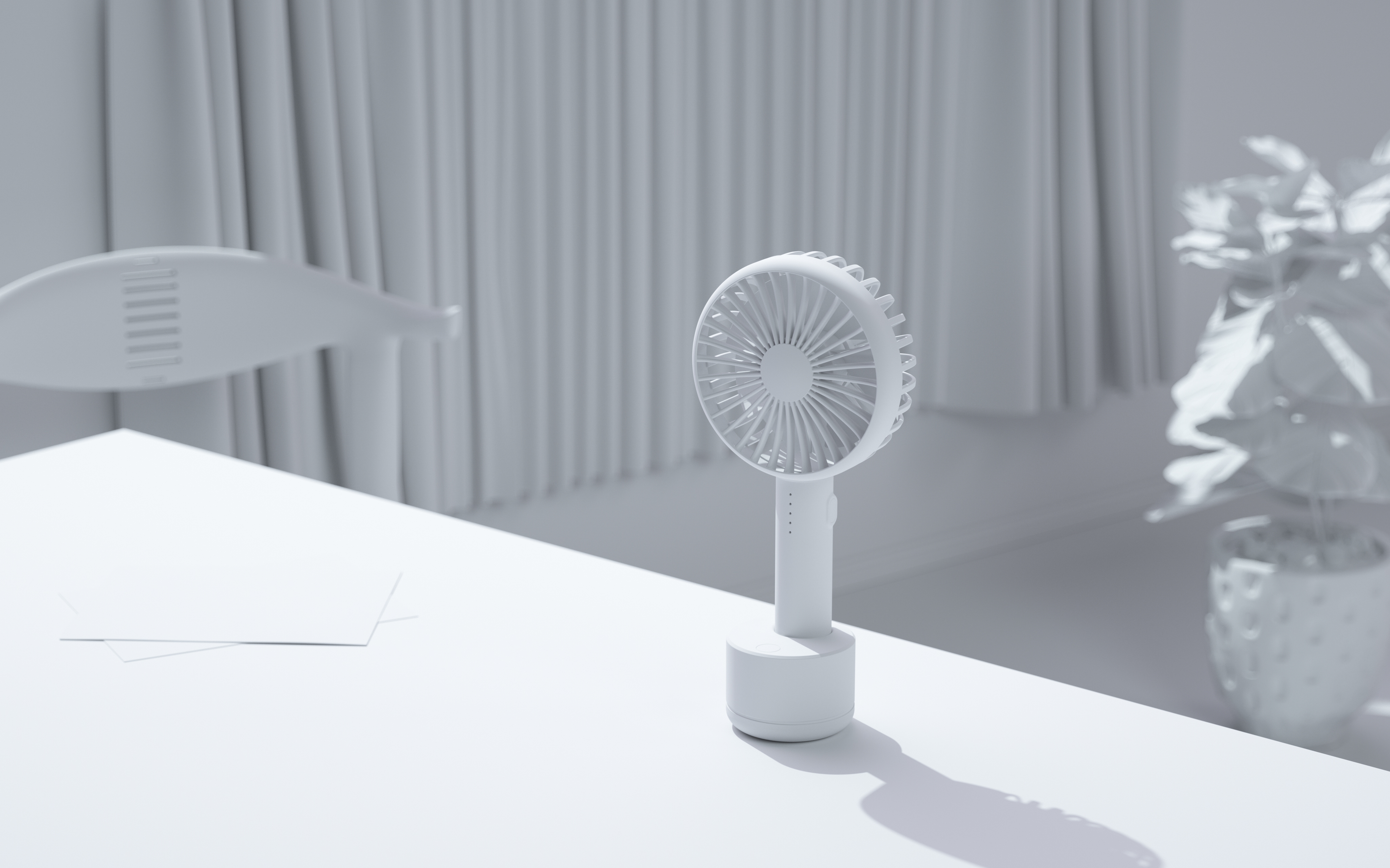 小风扇小清新风格3d渲染