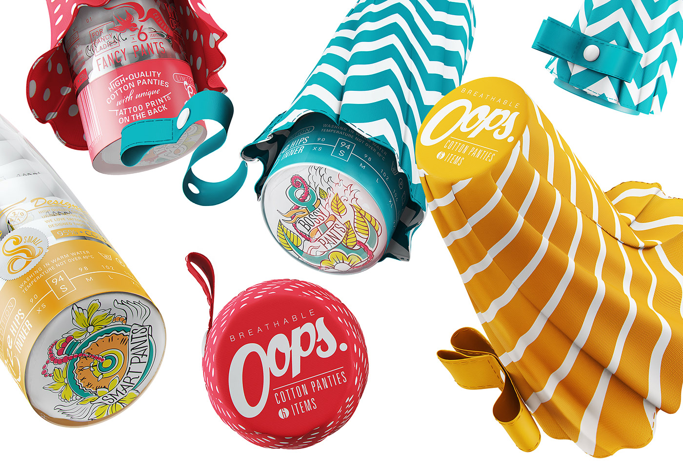 originality，decorative pattern，underpants，packing，OOPS，