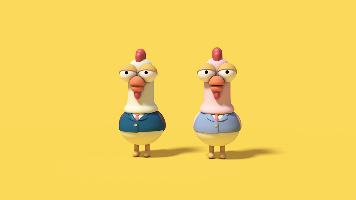 graphic design ，Character design，Toy design，chick，Chicken Teacher，