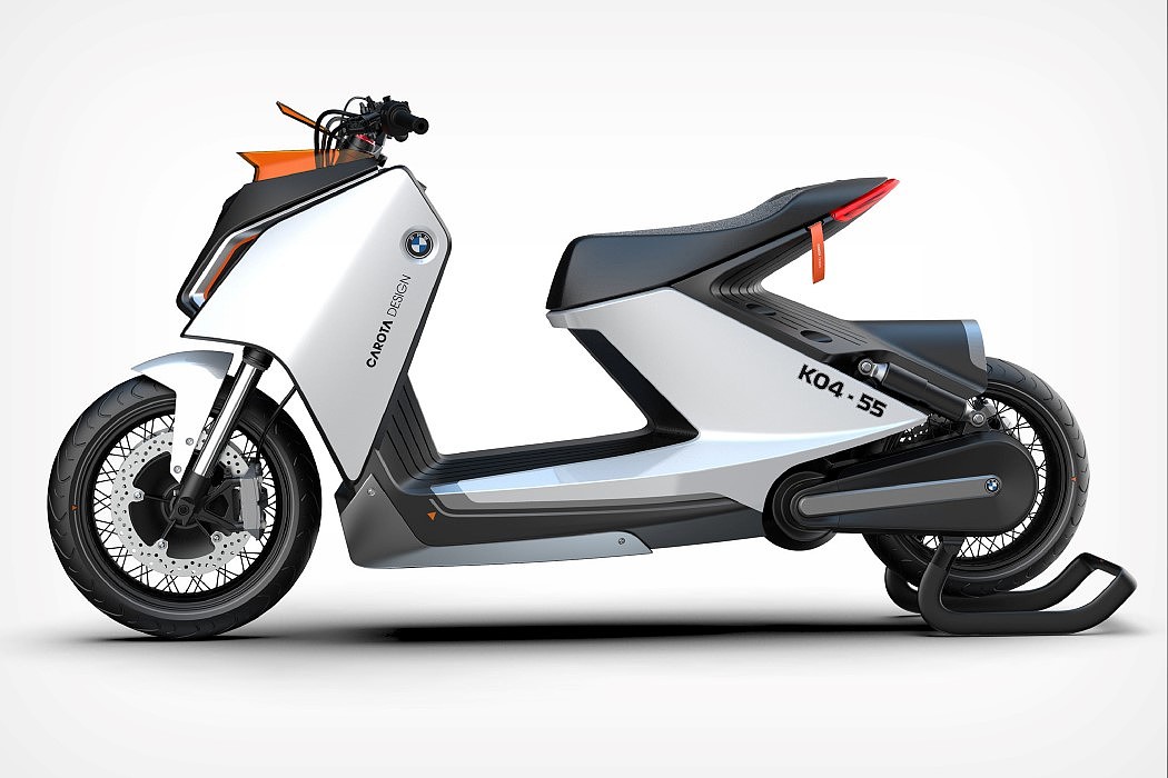 宝马，E-Scooter，悬臂座椅，概念，电动摩托车，