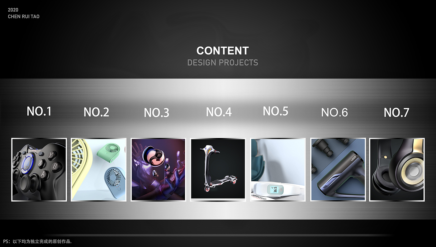 product design，headset，Fan，Fascia gun，vehicle，Game handle，The thermometer，sample reels，