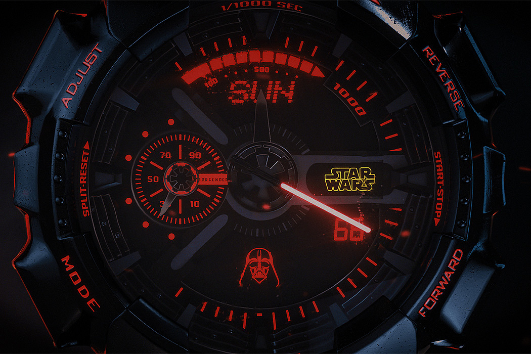 G-Shock，Black and red，Star Wars，Jedi Knight，Wrist watch，