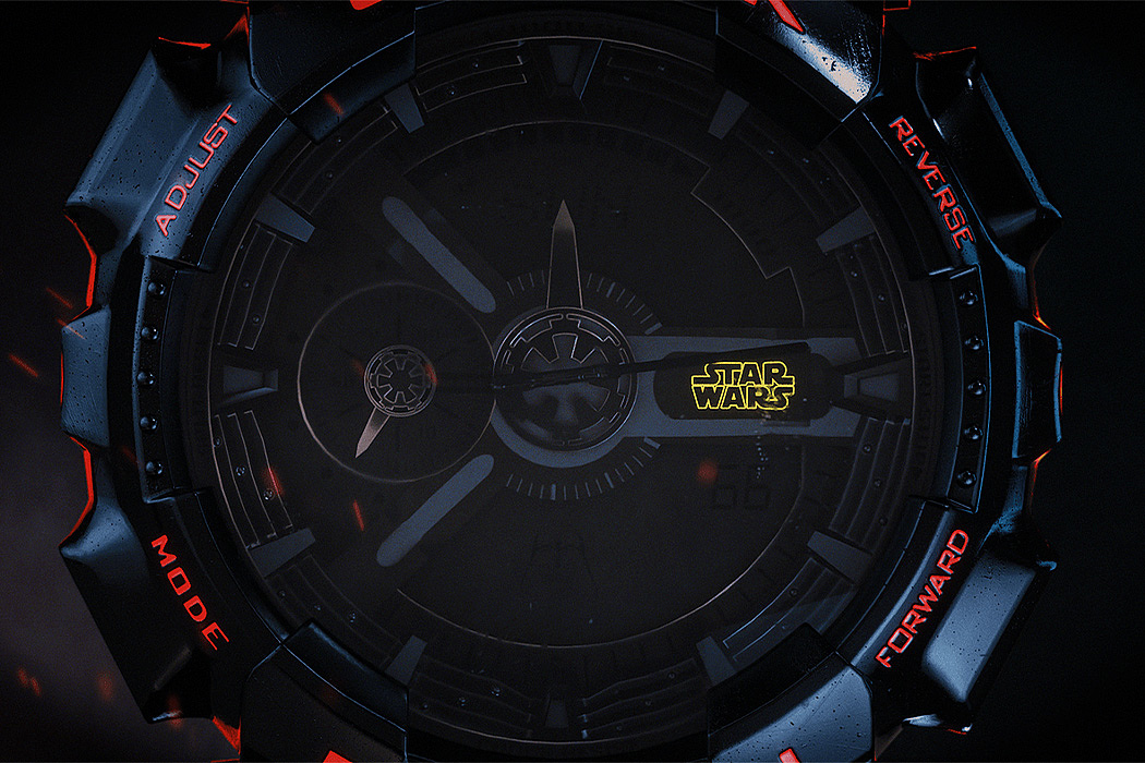 G-Shock，黑红，星球大战，绝地武士，手表，