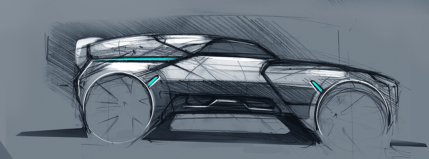 sketch，car，汽车，