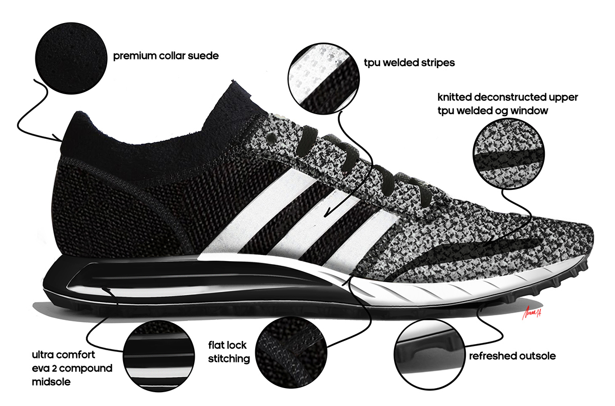 sneakers，adidas，leisure time，product design，Wearable product design，industrial design，