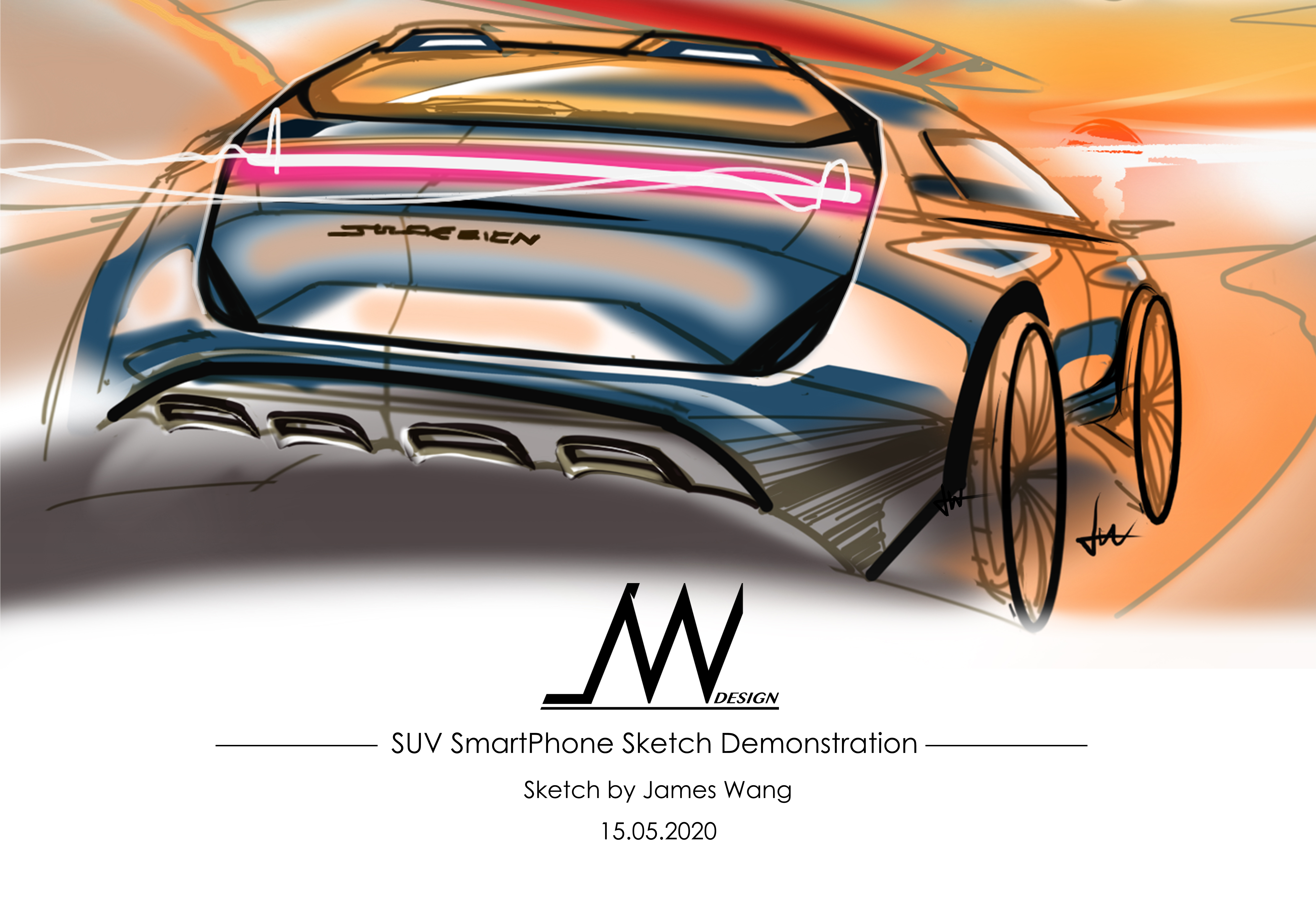 Hand drawn products，Mobile painting，industrial design，Design hand drawn，Coloring，Render，vehicle，conceptual design，