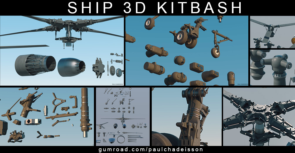 Ship 3D Kitbash pack - 普象网