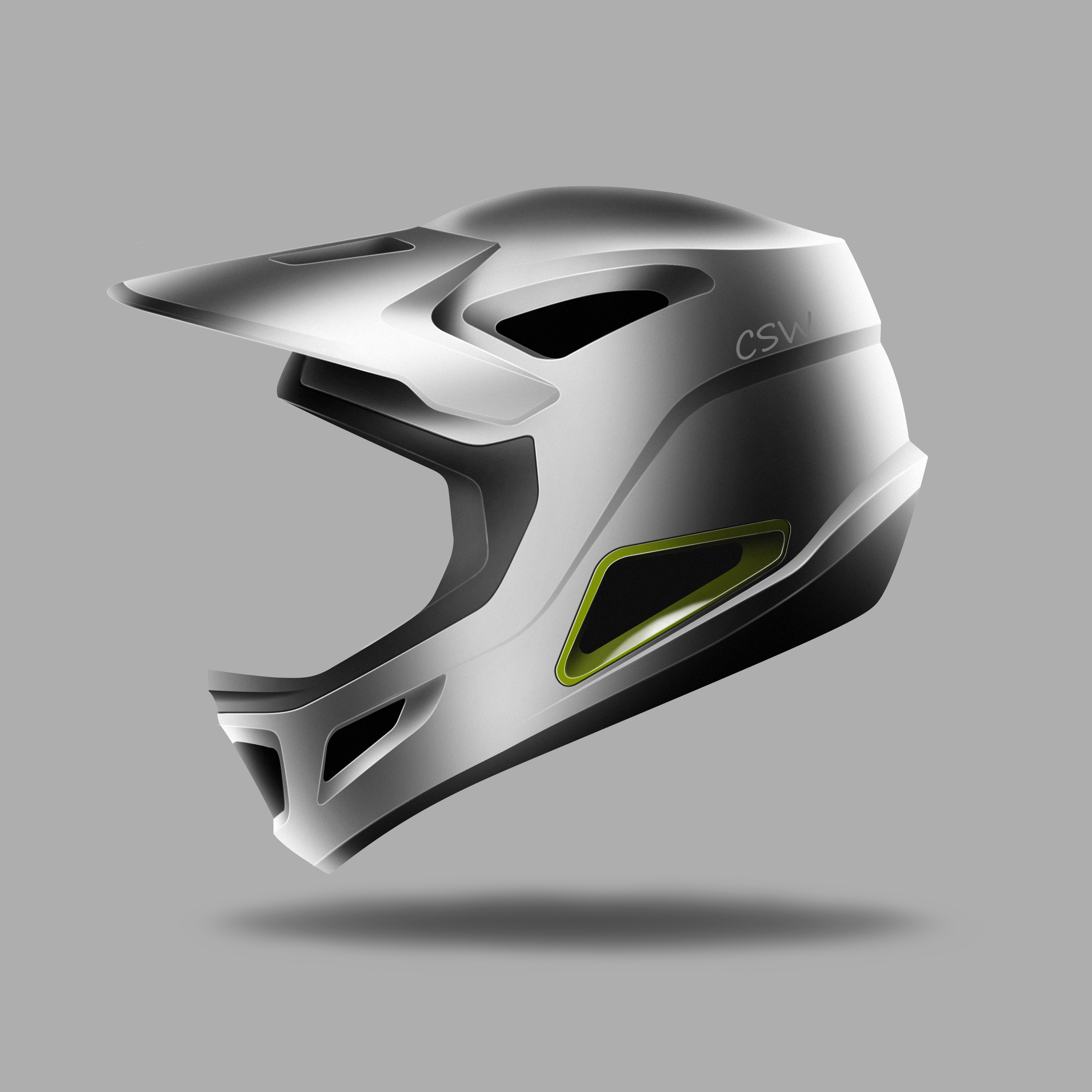 Helmet. Digital plate. Render，