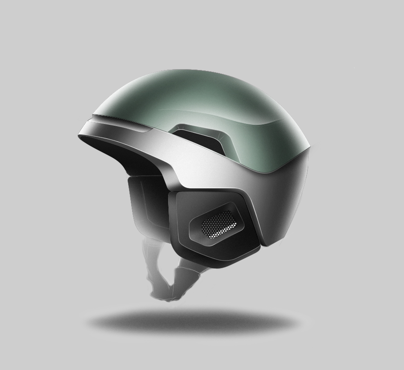 Helmet. Digital plate. Render，